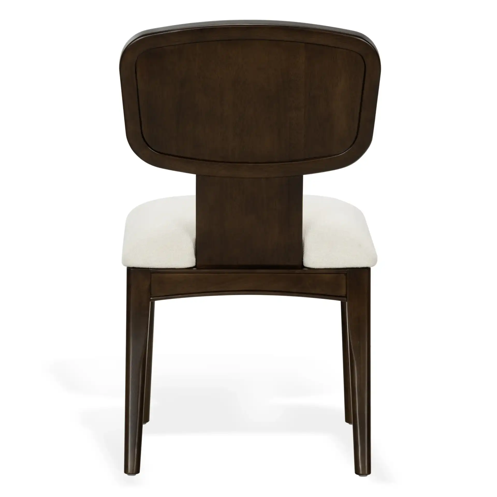 Beckalynn Upholstered Back Dining Chair (Set of 2) in Walnut / Ivory, detail view