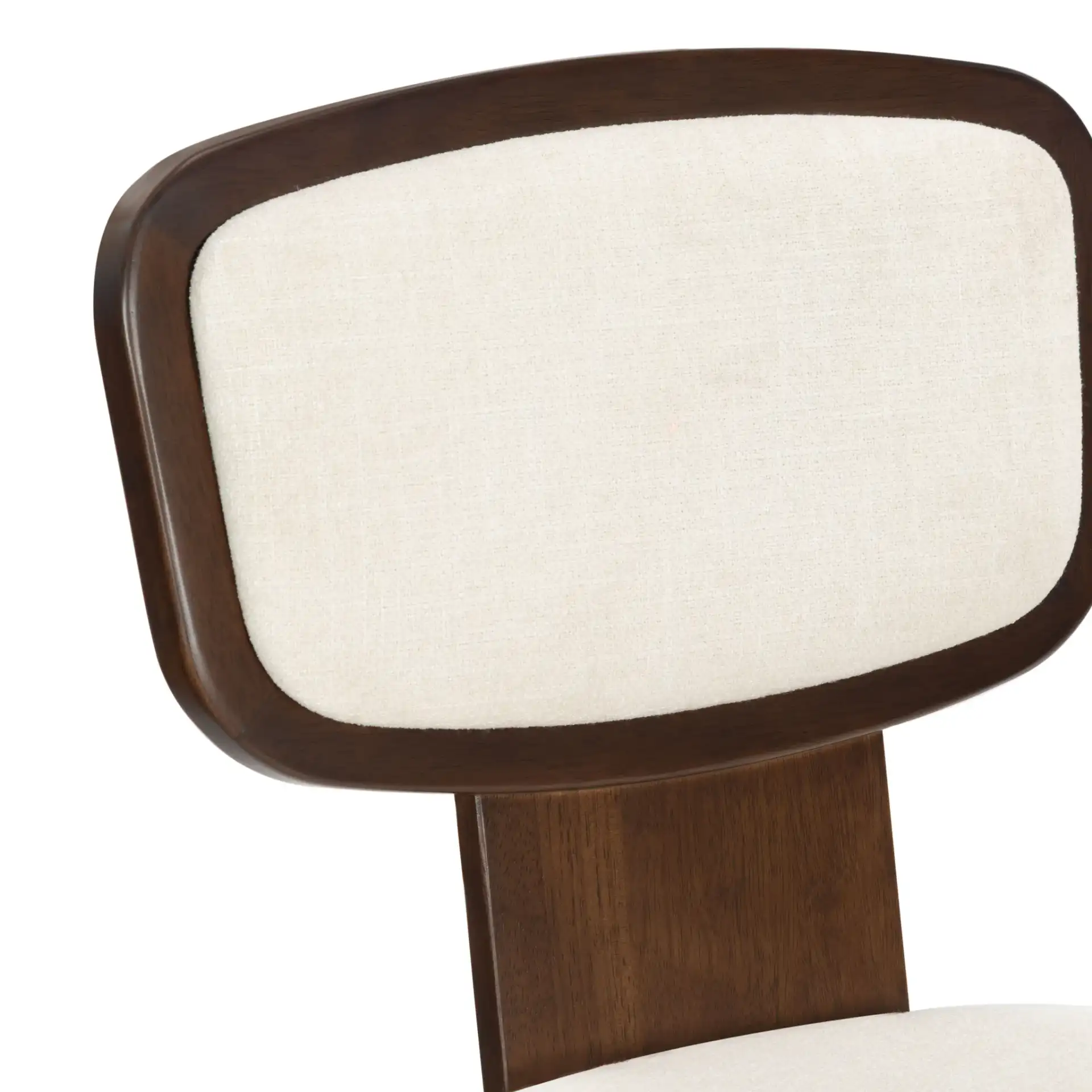 Beckalynn Upholstered Back Dining Chair (Set of 2) in Walnut / Ivory in a styled room