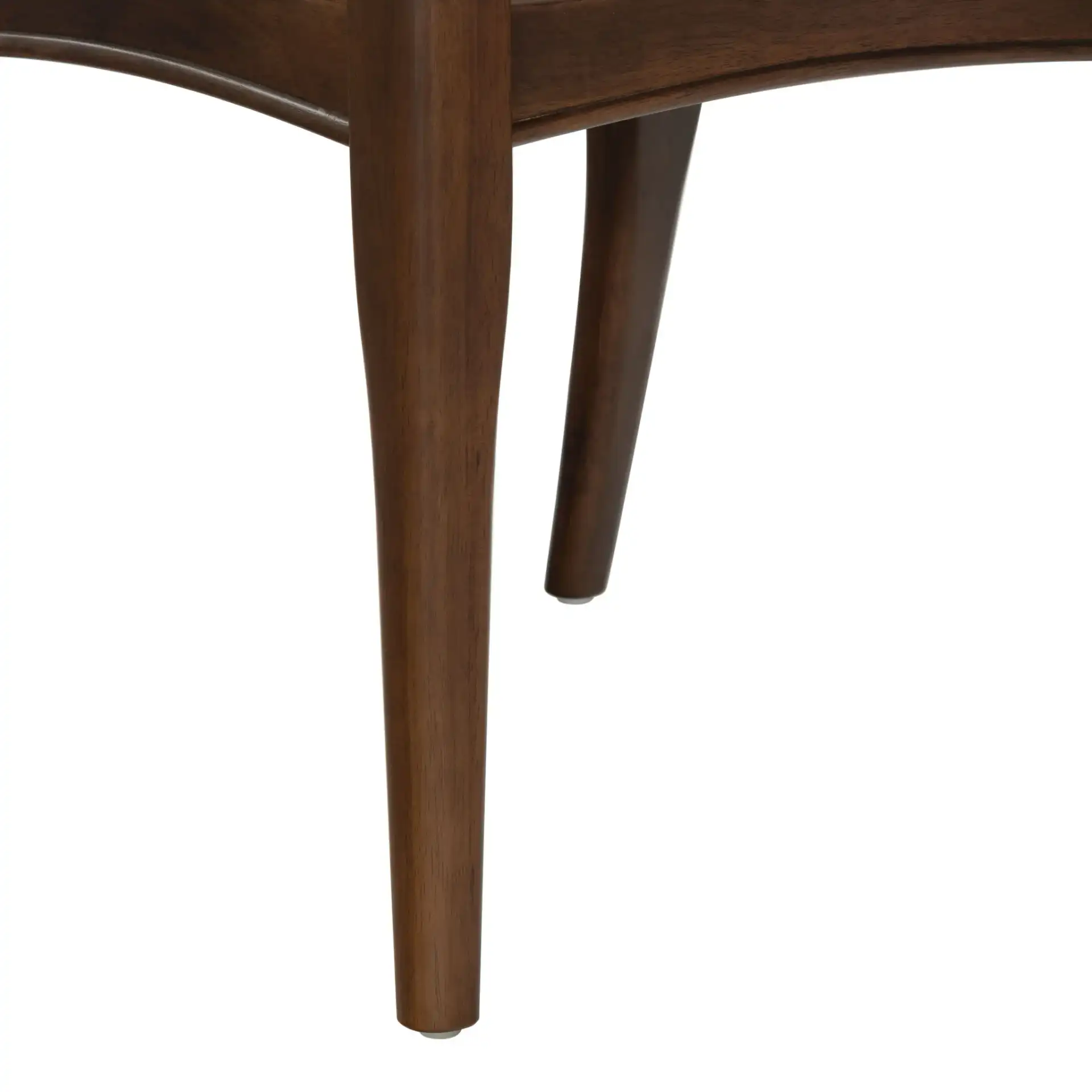 Beckalynn Upholstered Back Dining Chair (Set of 2) in Walnut / Ivory, detail view