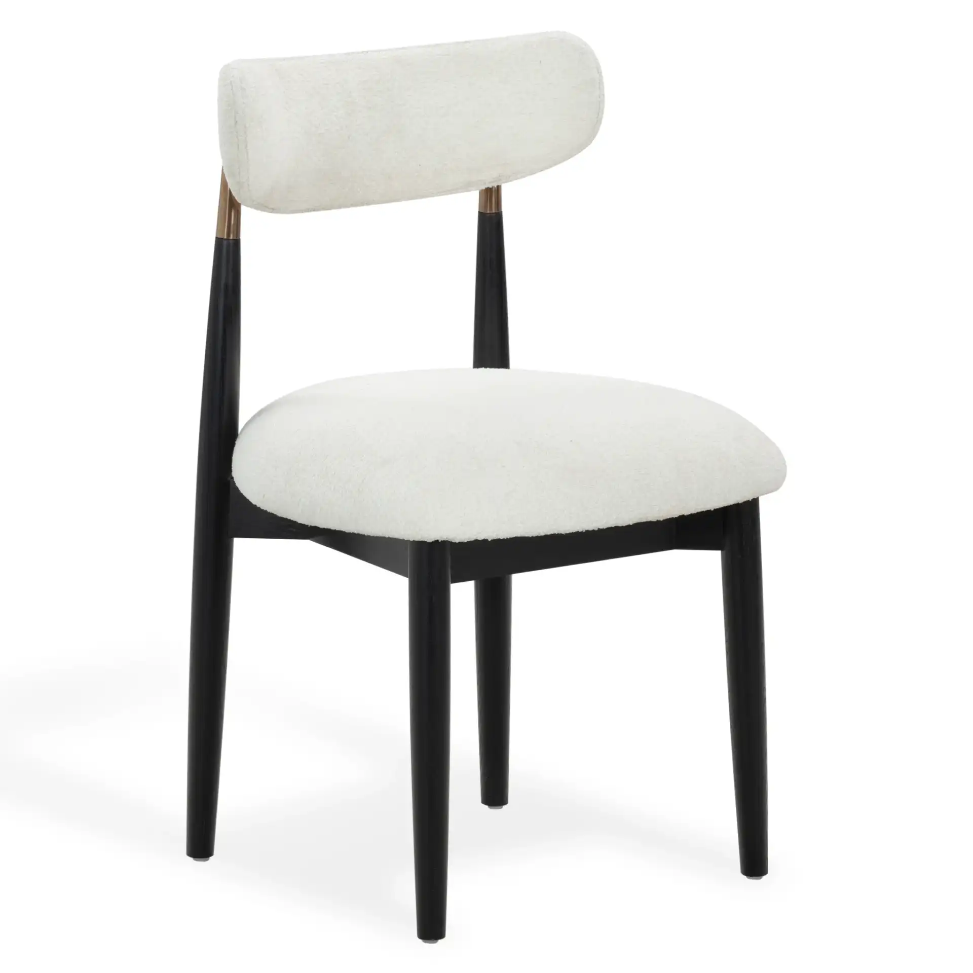 Marisol Boucle Dining Chair in White / Black
