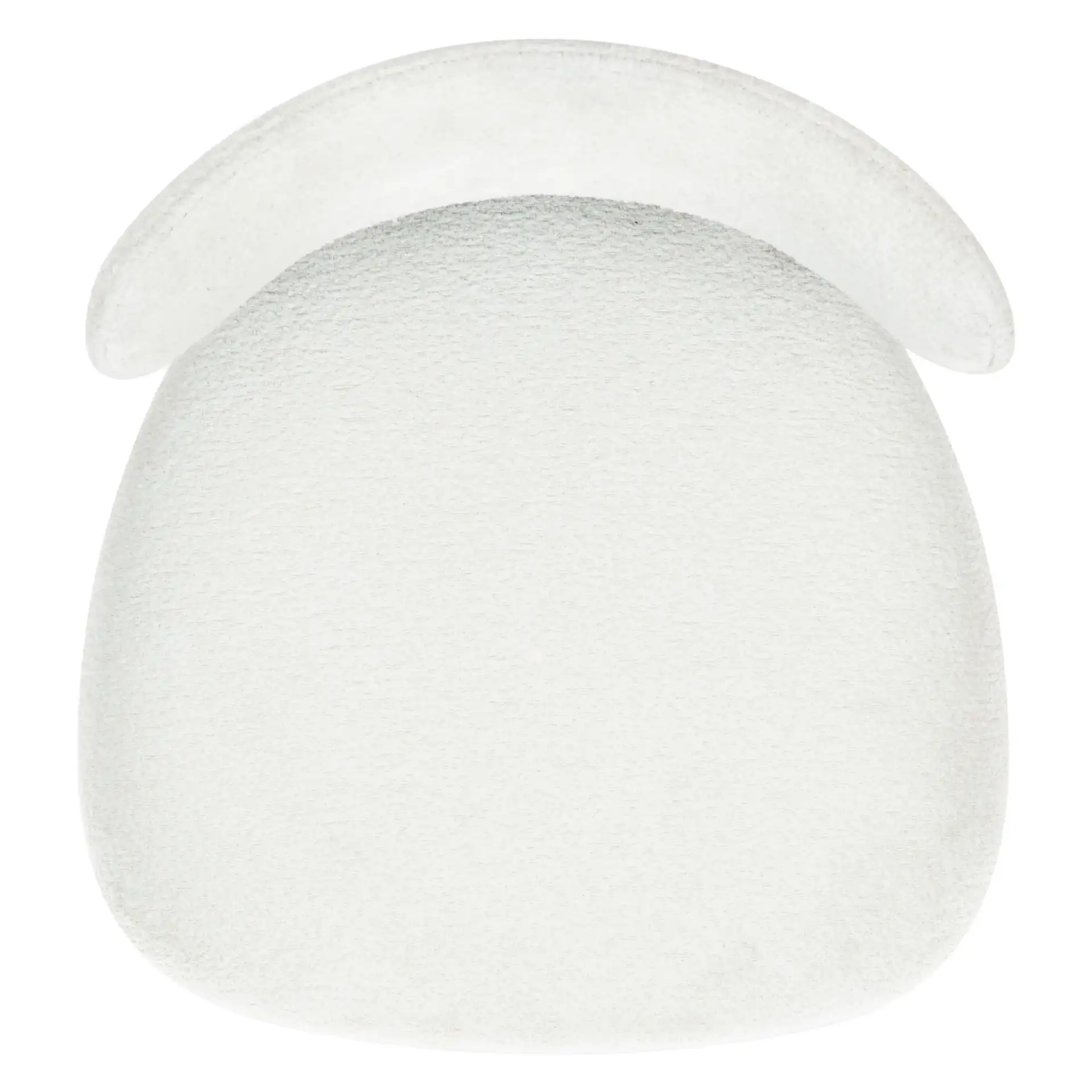 Marisol Boucle Dining Chair in White / Black, detail view