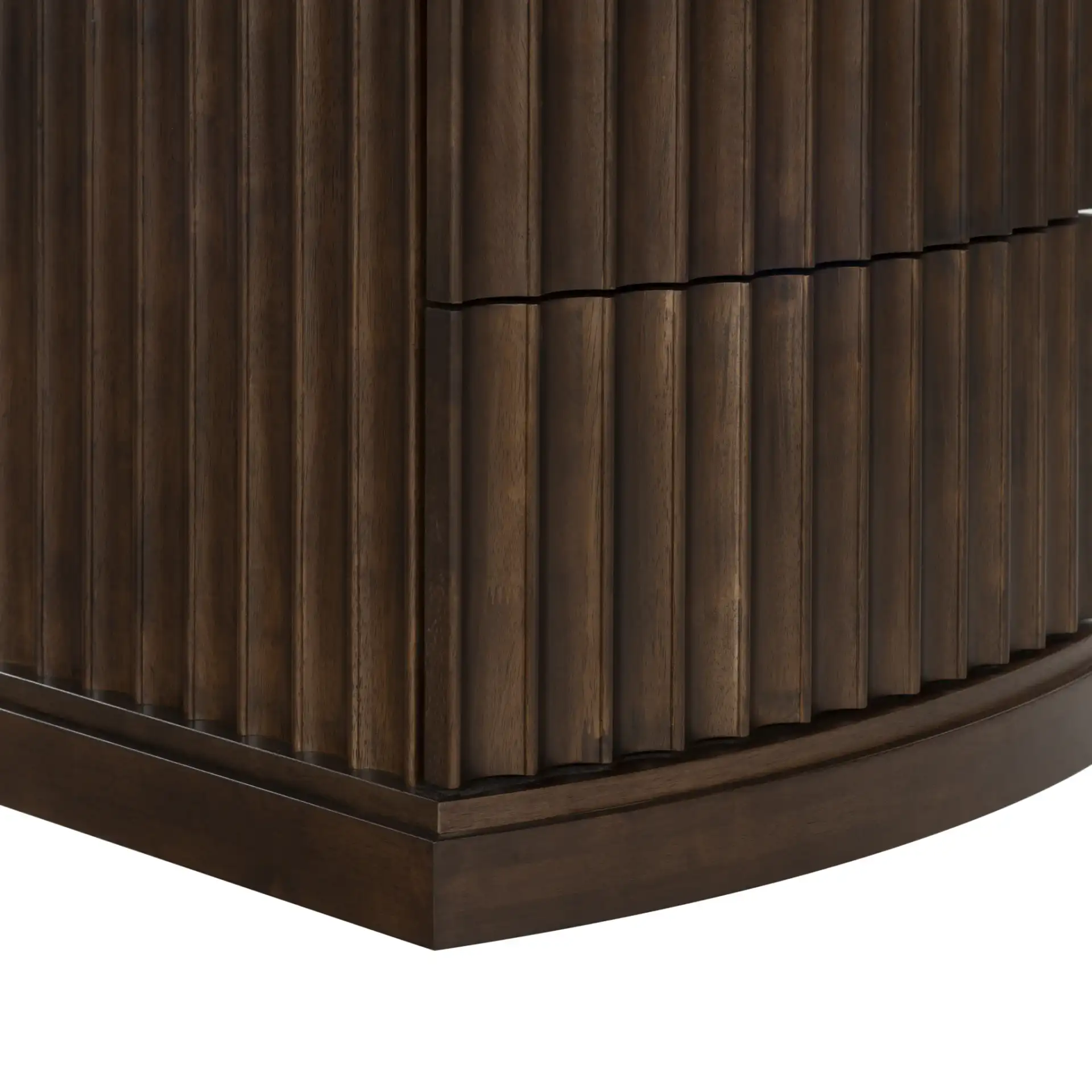 Dunne Fluted Drawer Front Nightstand in Dark Walnut, detail view