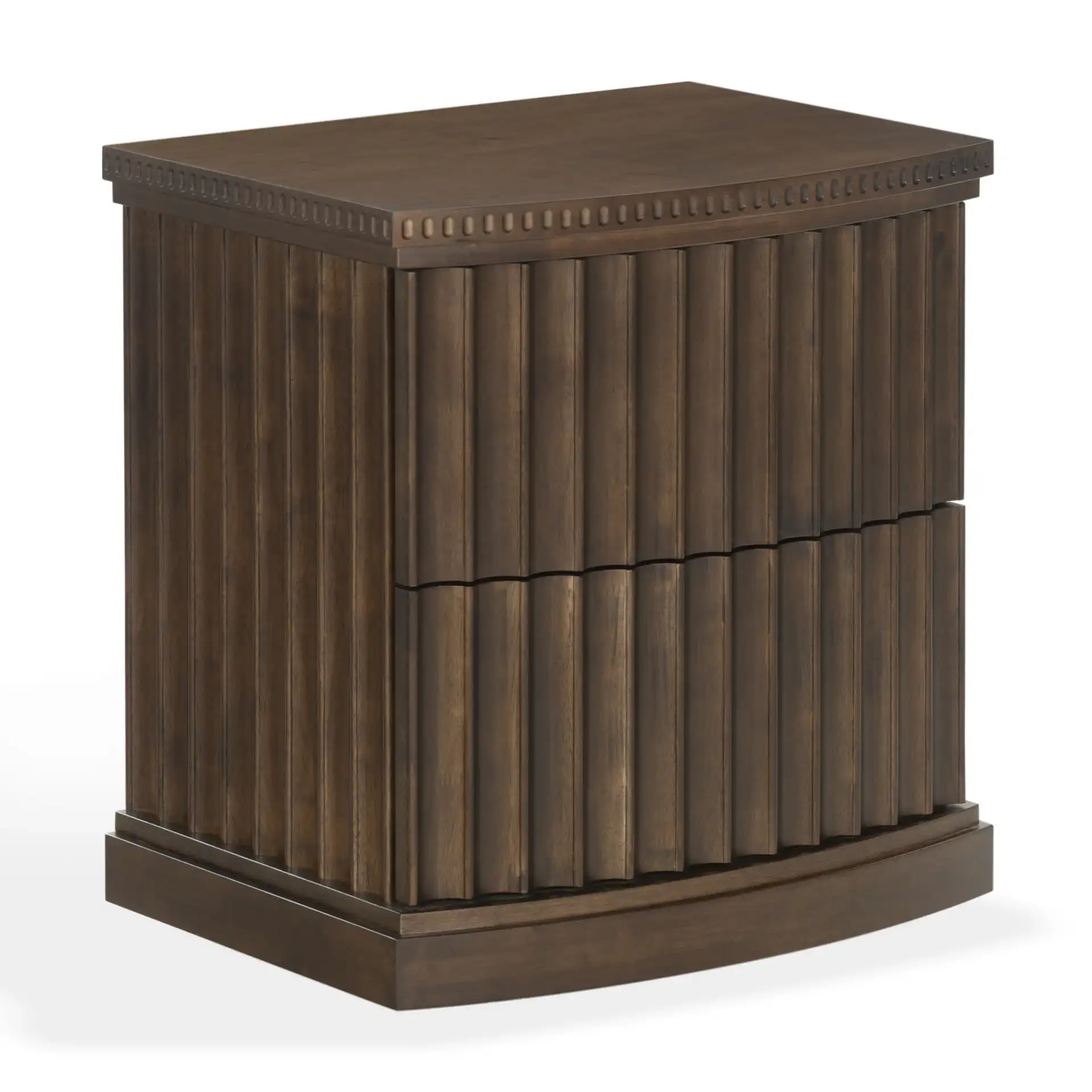 Dunne Fluted Drawer Front Nightstand in Dark Walnut, detail view