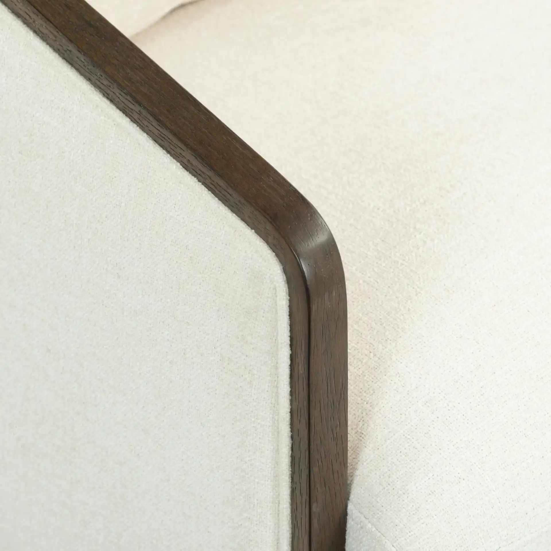 Higgins Swivel Chair in Ivory / Dark Brown in a styled room