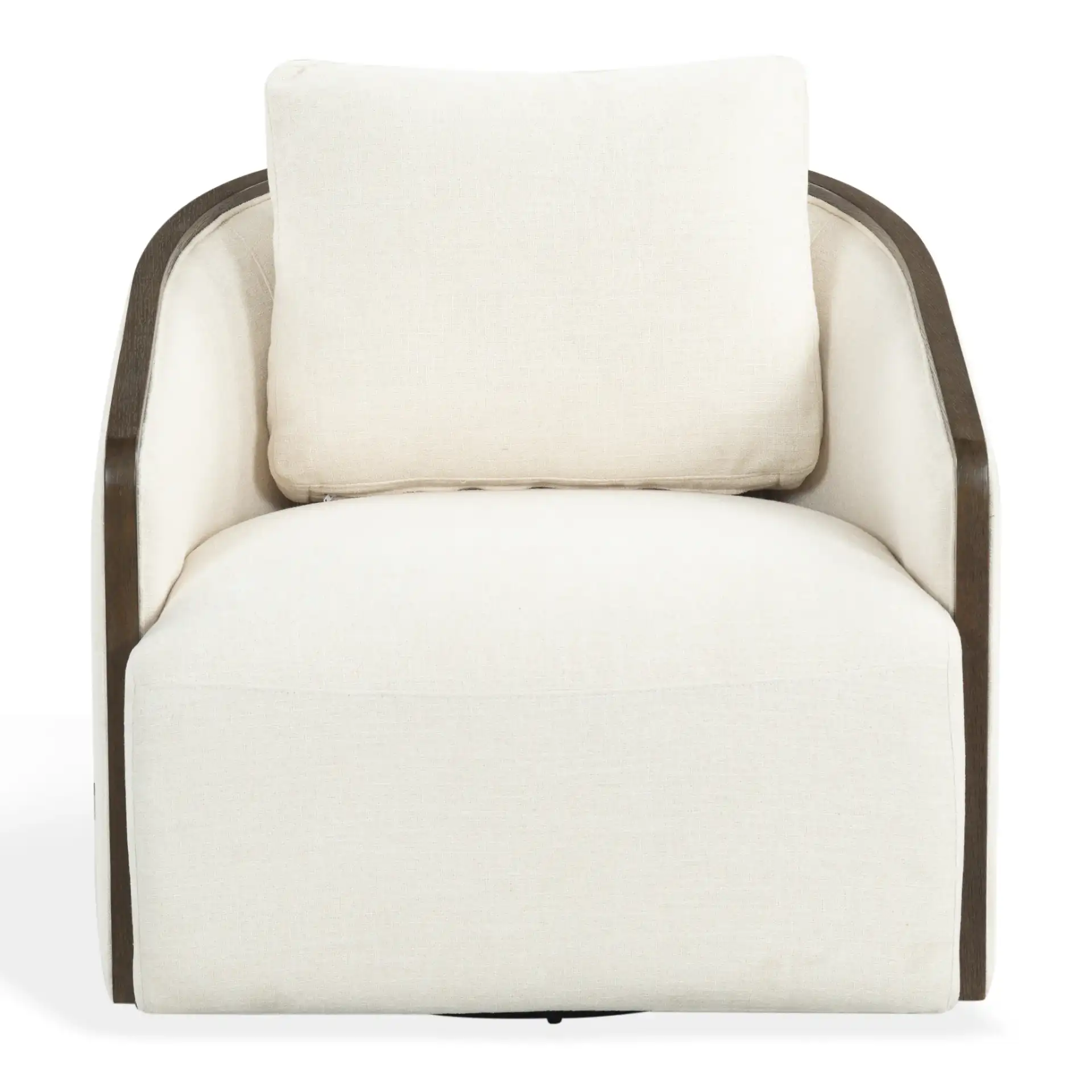 Higgins Swivel Chair in Ivory / Dark Brown, detail view