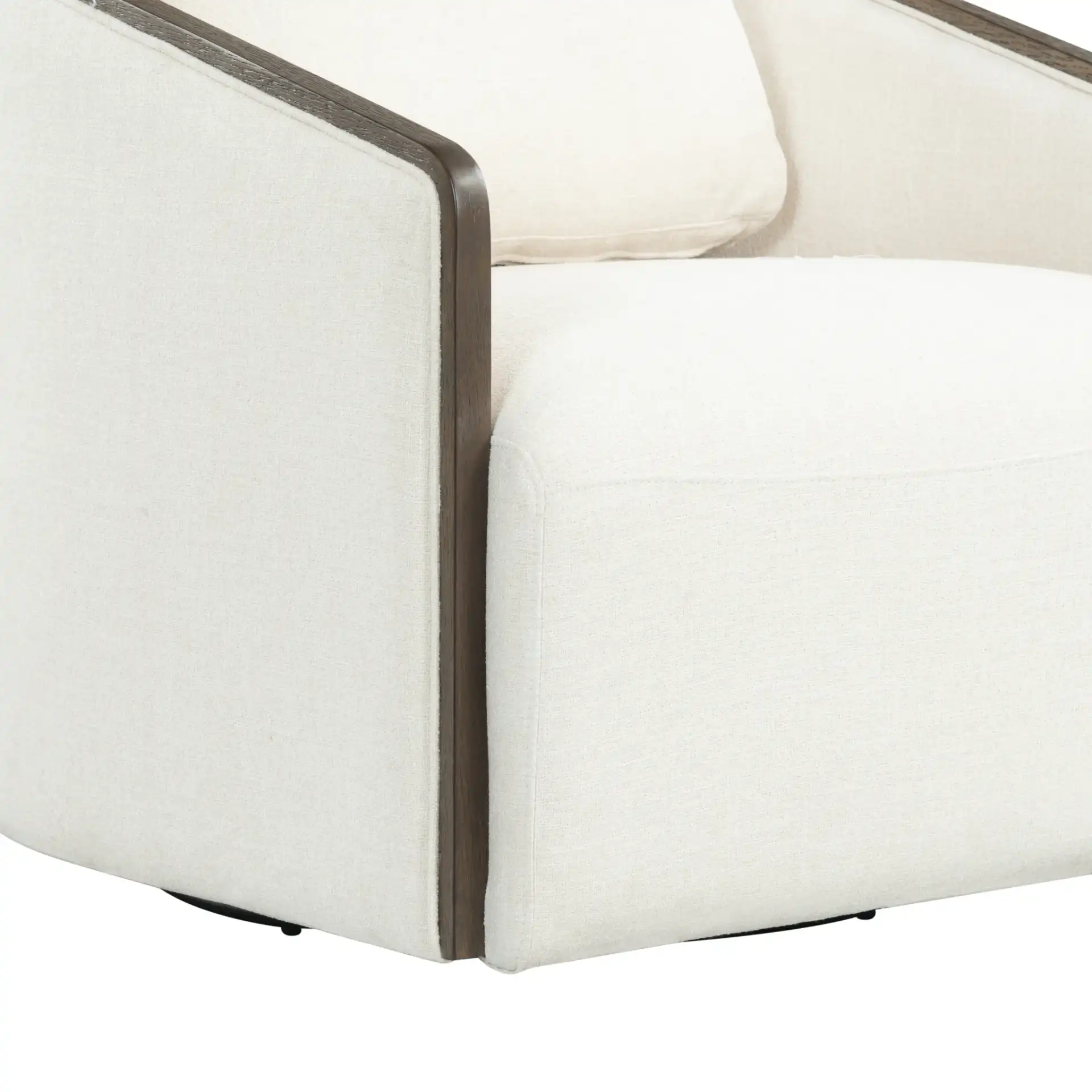 Higgins Swivel Chair in Ivory / Dark Brown, detail view