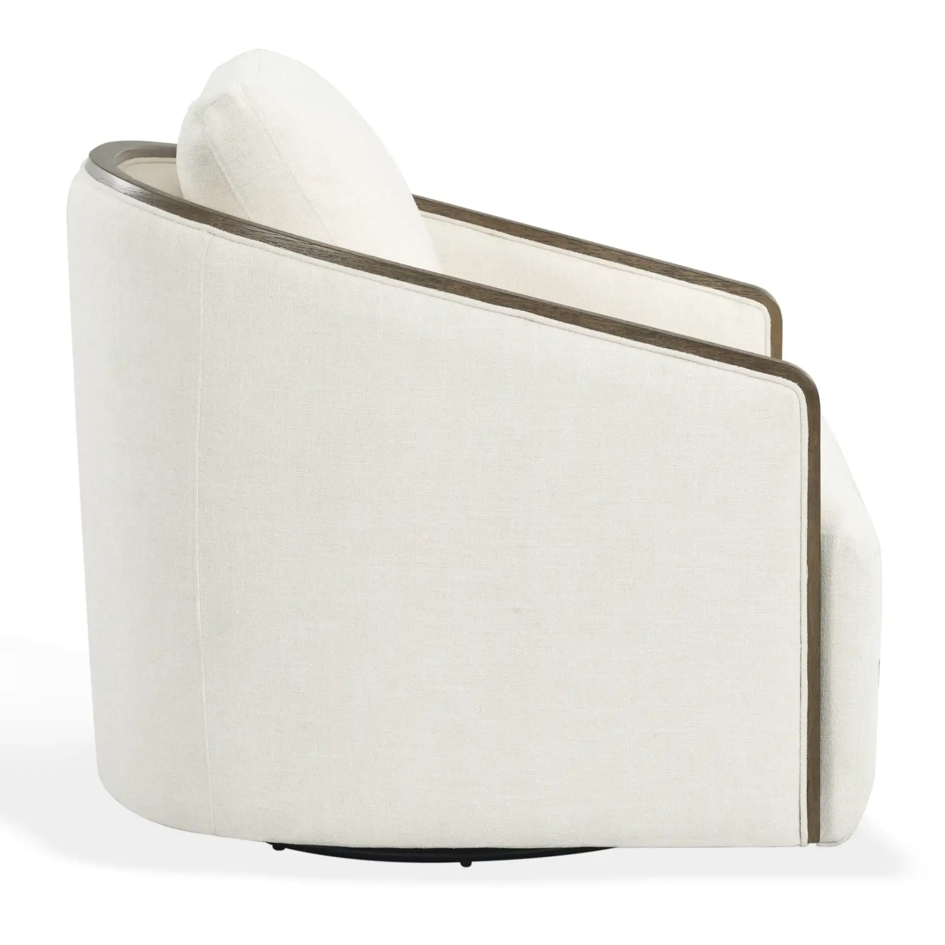 Higgins Swivel Chair in Ivory / Dark Brown, detail view