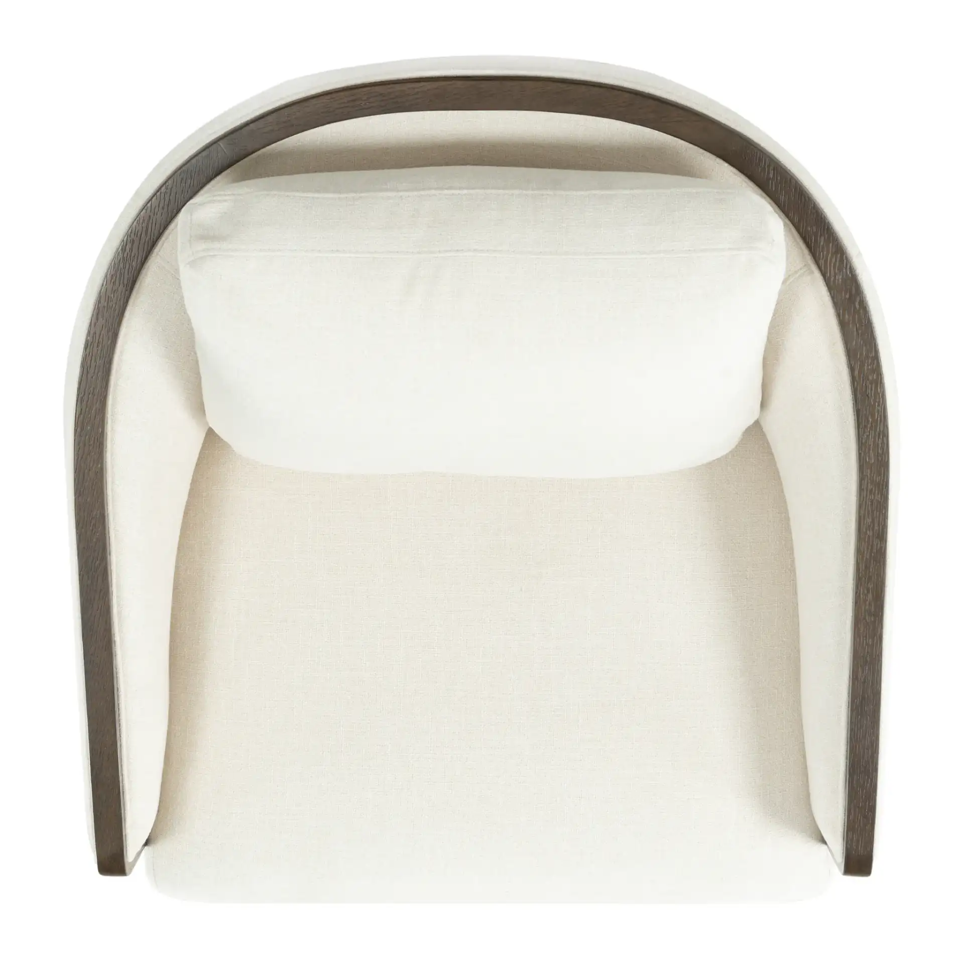 Higgins Swivel Chair in Ivory / Dark Brown, detail view