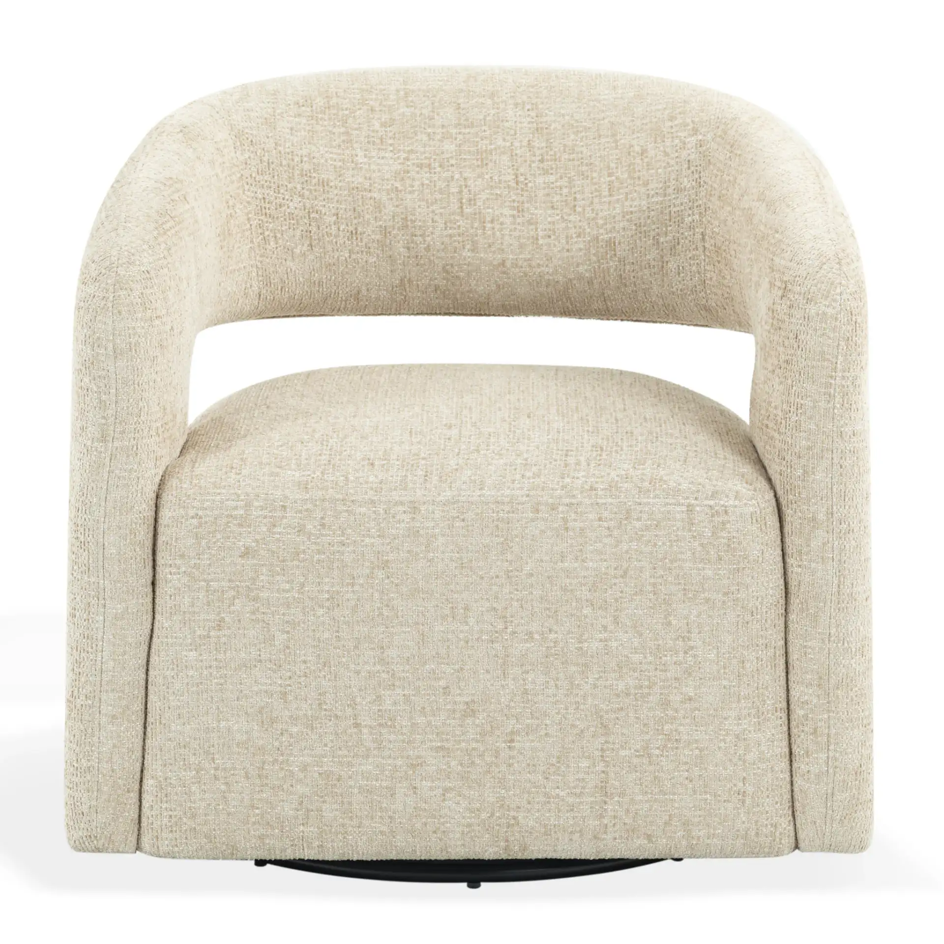 Marshal Chenille Swivel Chair in Dark Brown, detail view