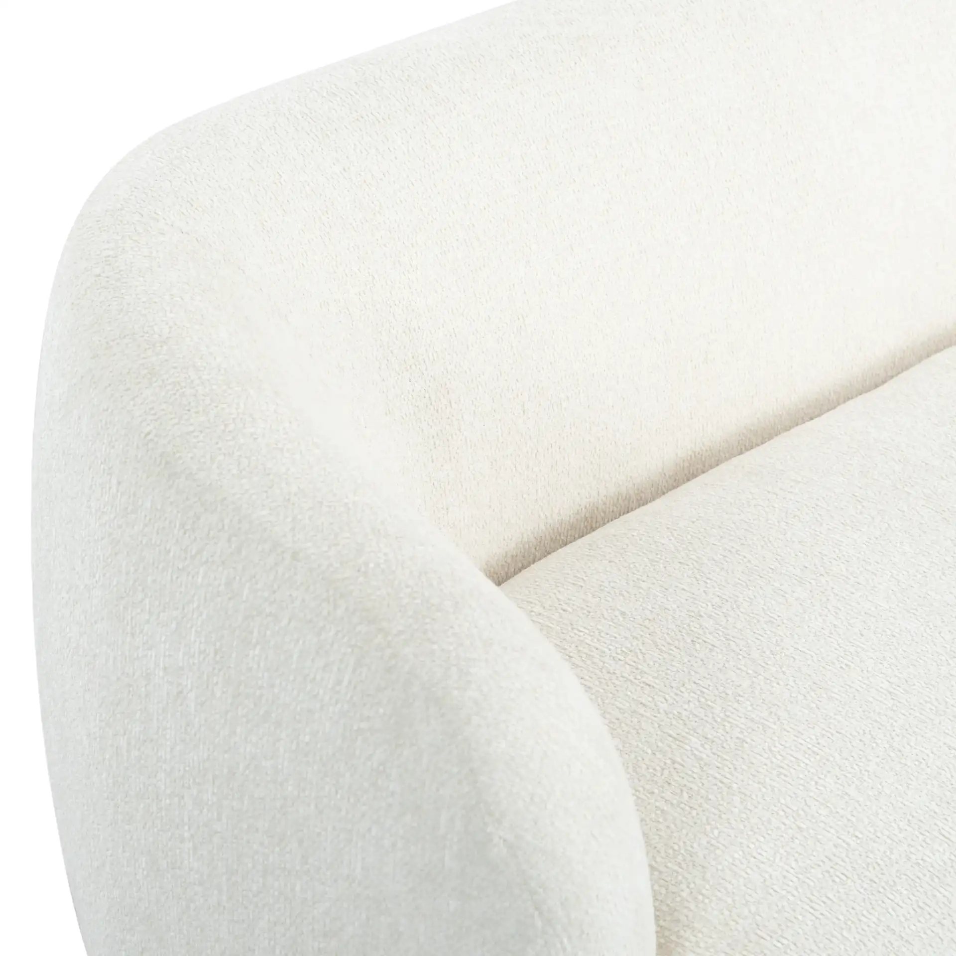 Emeline Chenille Sofa in Ivory in a styled room