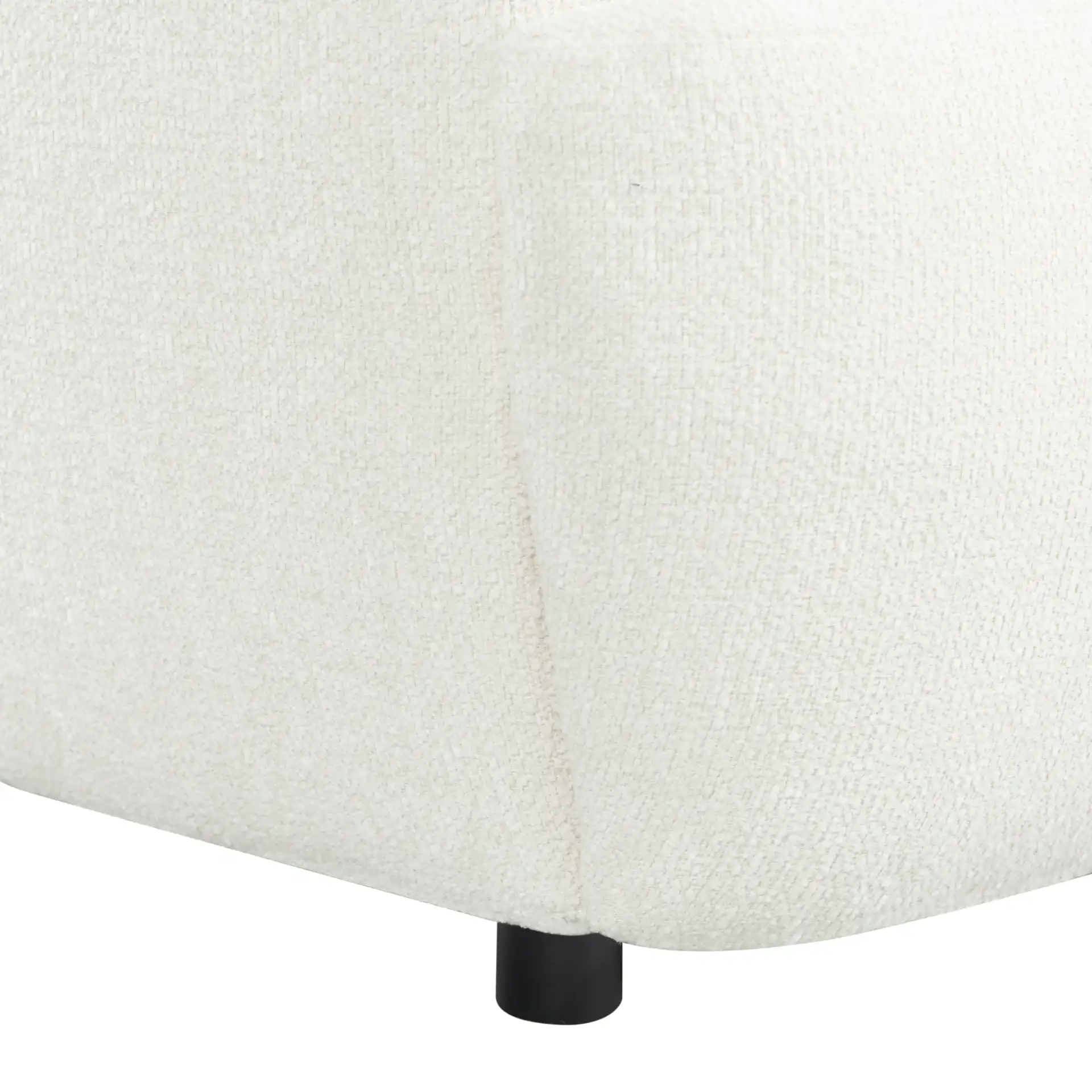 Emeline Chenille Sofa in Ivory, detail view