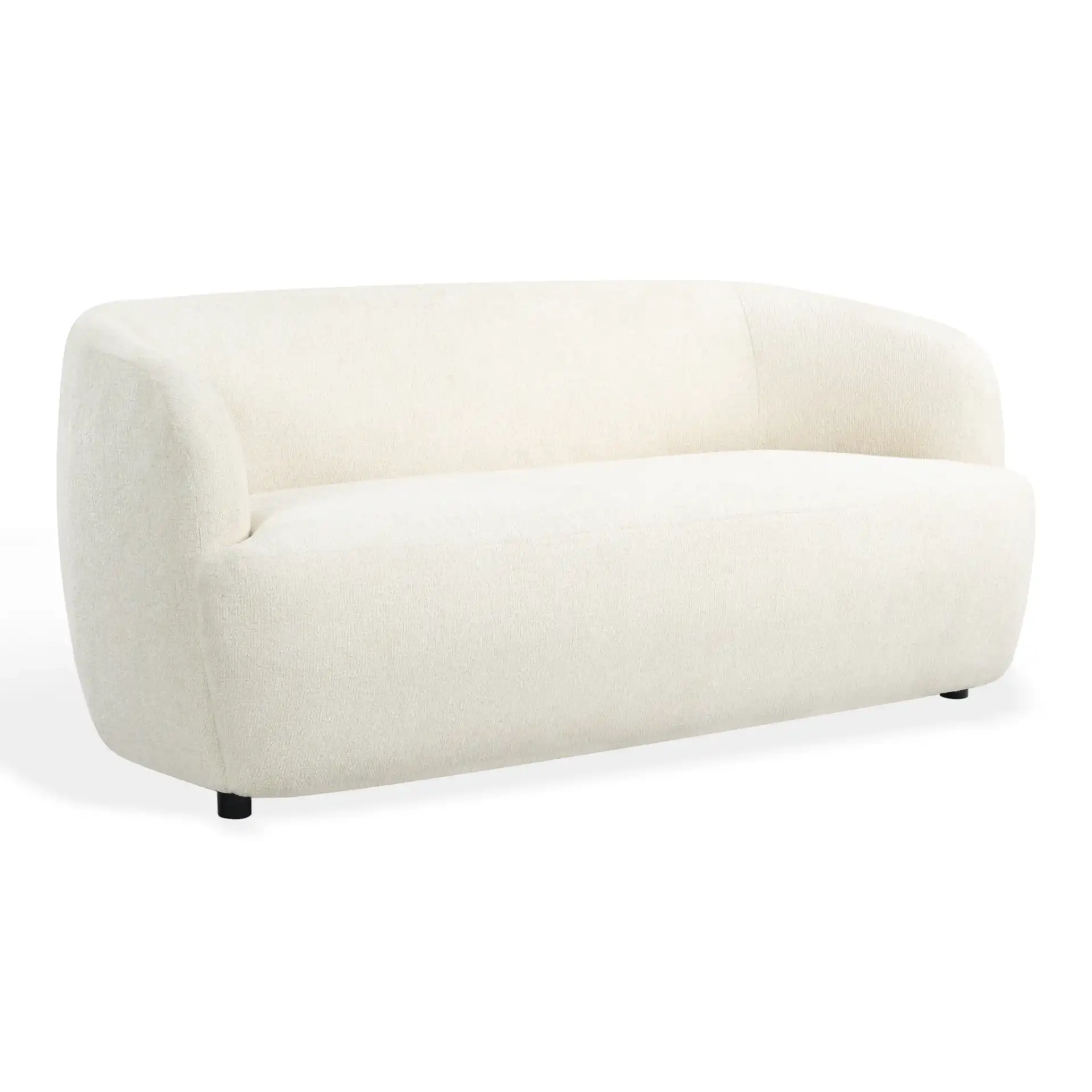 Emeline Chenille Sofa in Ivory, detail view