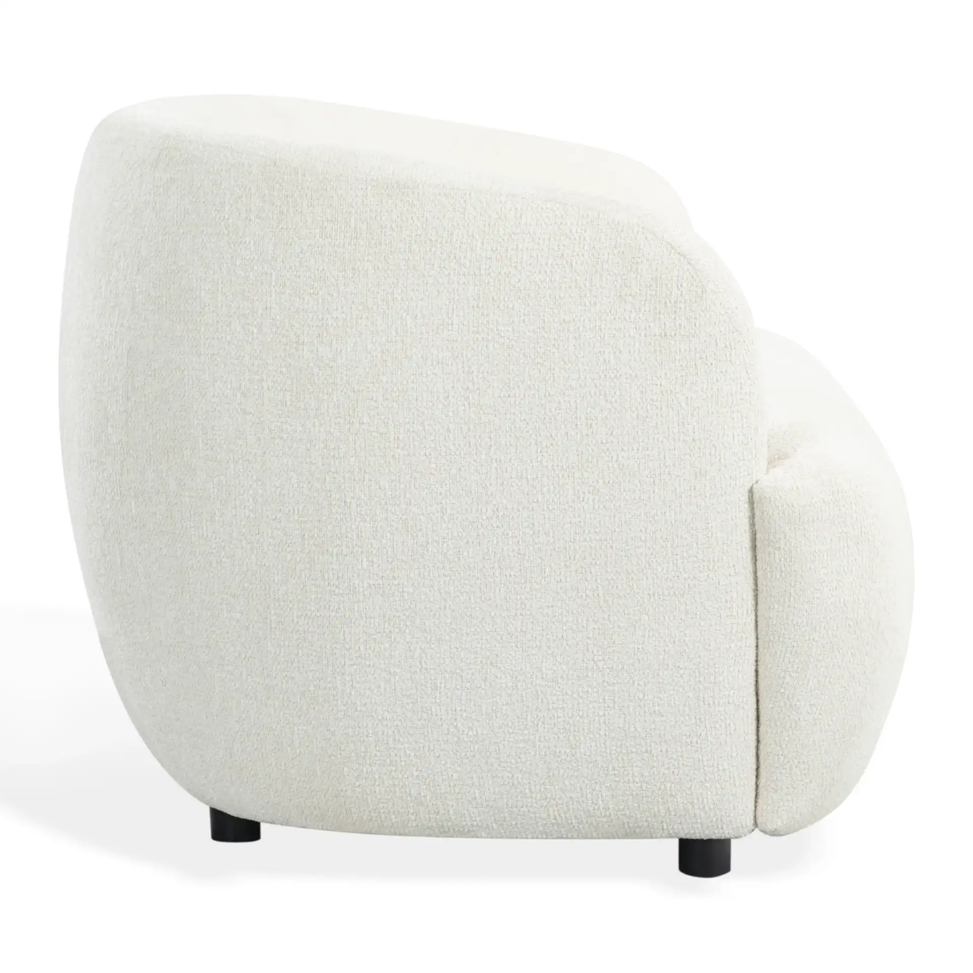 Emeline Chenille Sofa in Ivory, detail view