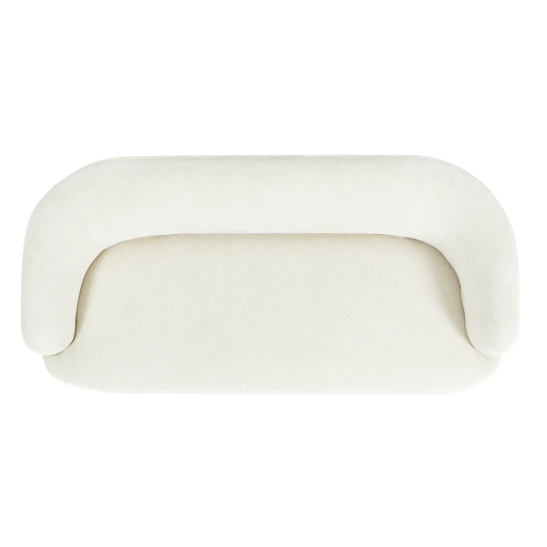 Emeline Chenille Sofa in Ivory, detail view