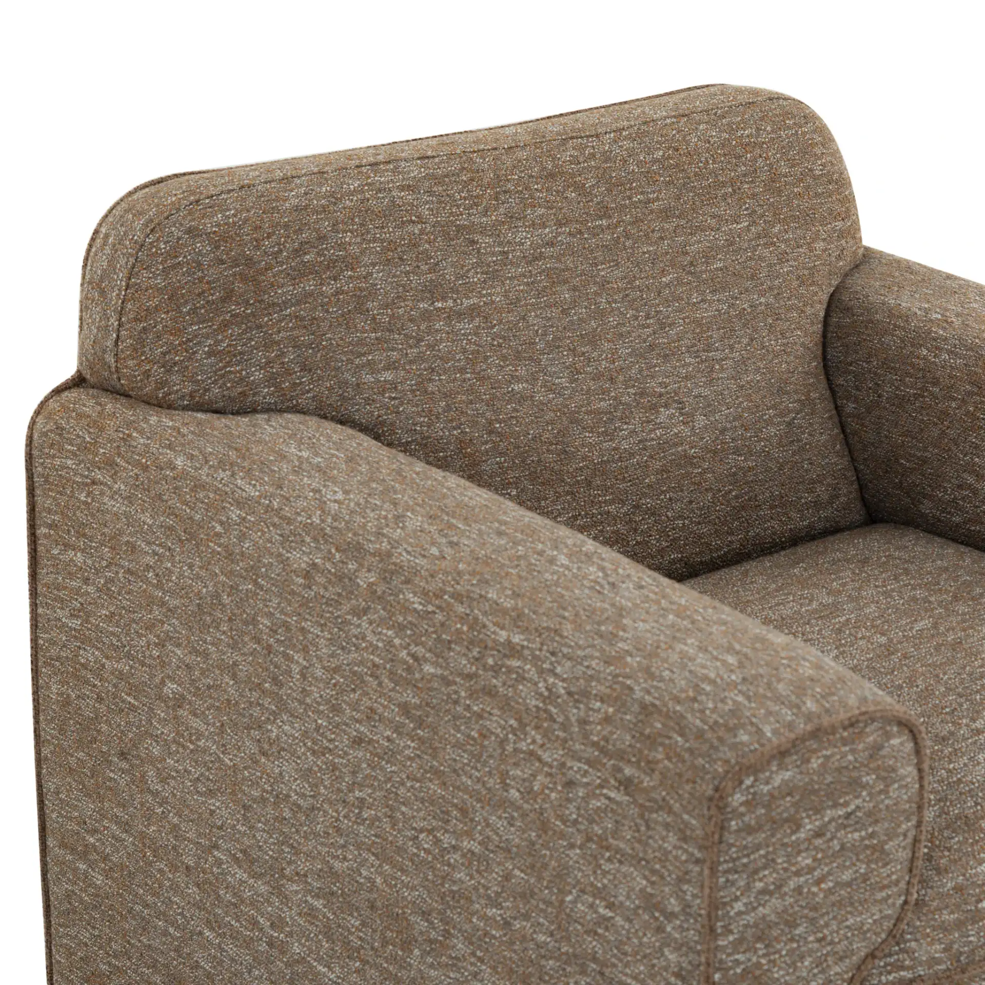 Benecito Boucle Blend Accent Chair in Brown in a styled room