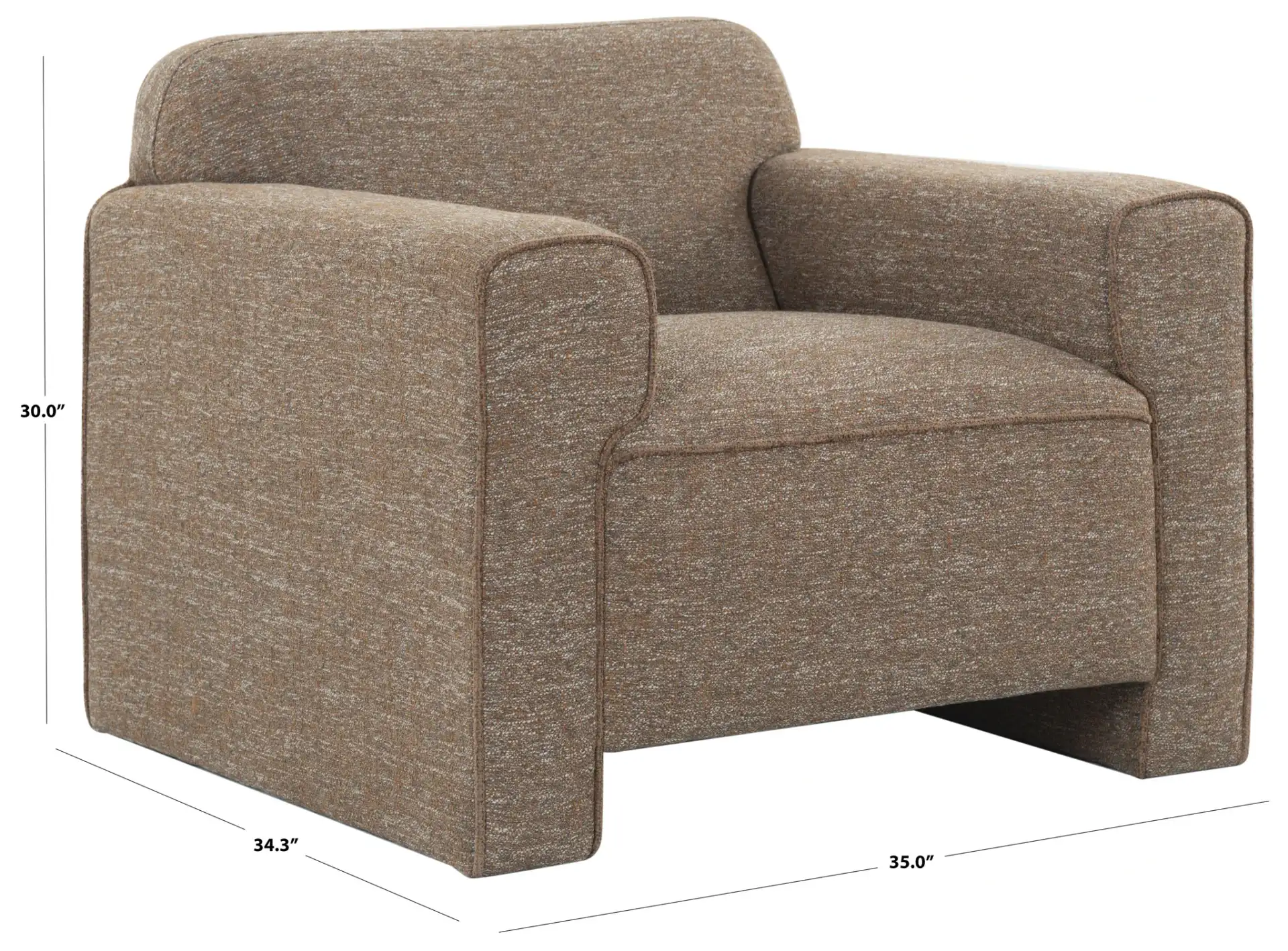 Benecito Boucle Blend Accent Chair in Brown, detail view