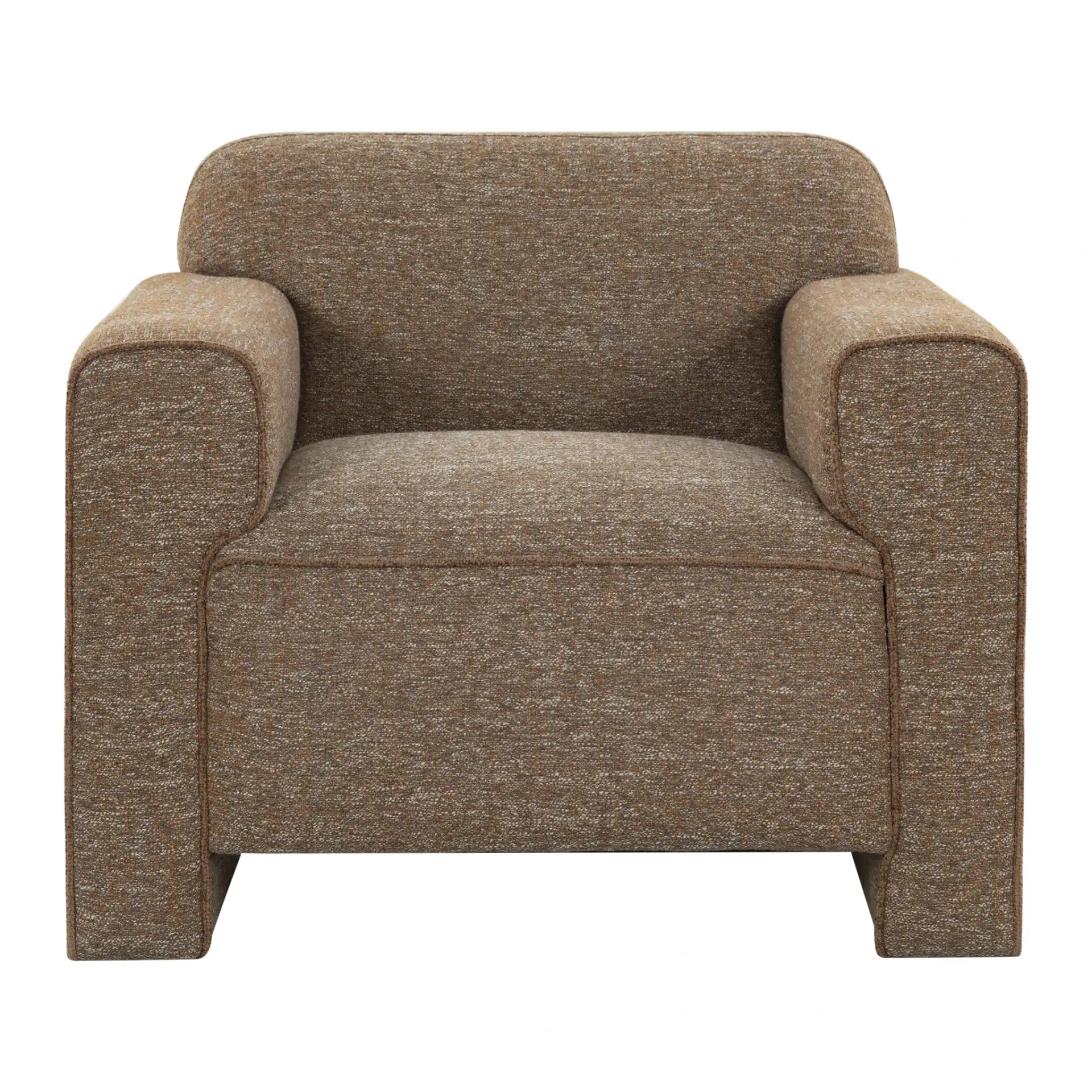 Benecito Boucle Blend Accent Chair in Brown, detail view