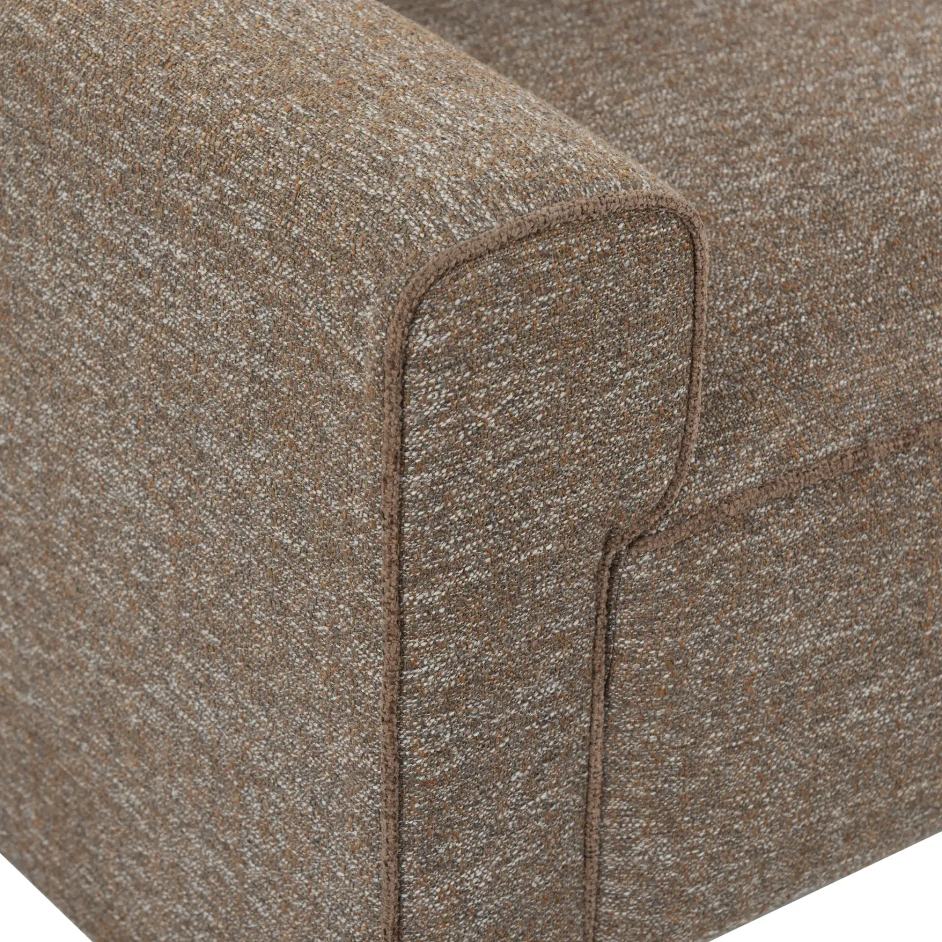 Benecito Boucle Blend Sofa in Brown in a styled room