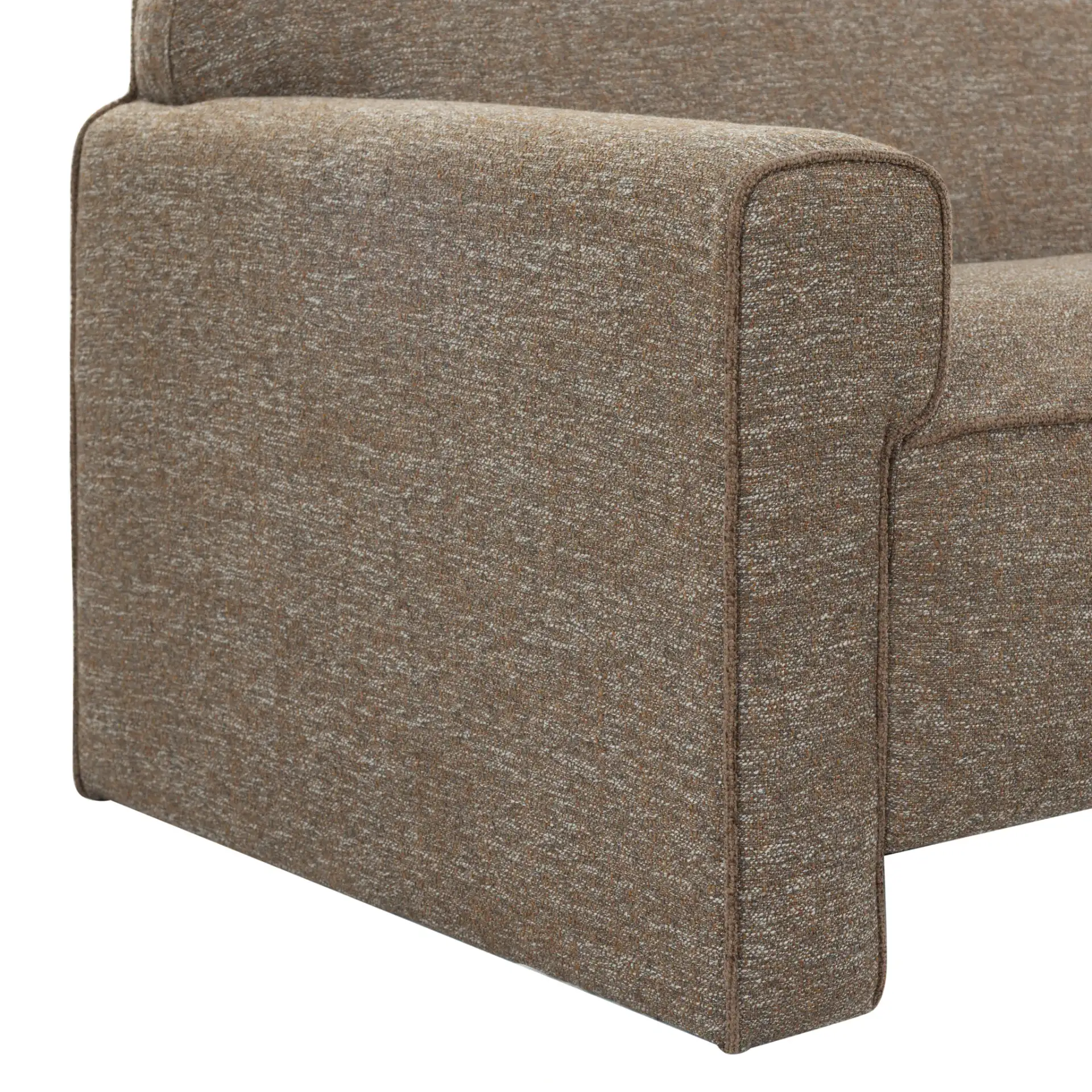 Benecito Boucle Blend Sofa in Brown, detail view