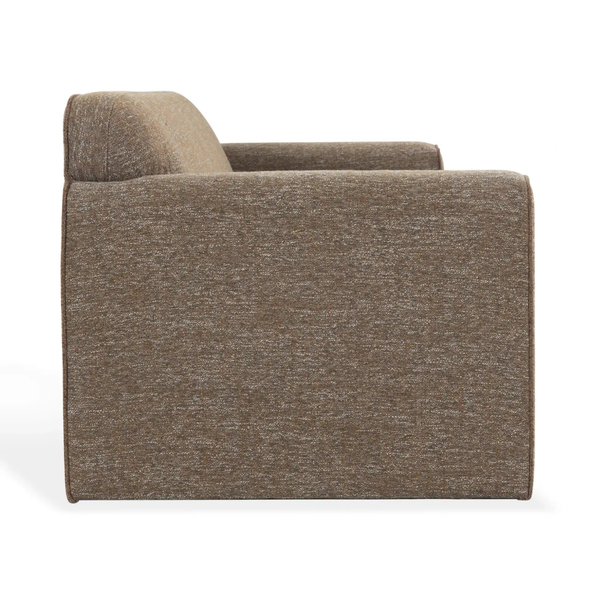 Benecito Boucle Blend Sofa in Brown, detail view