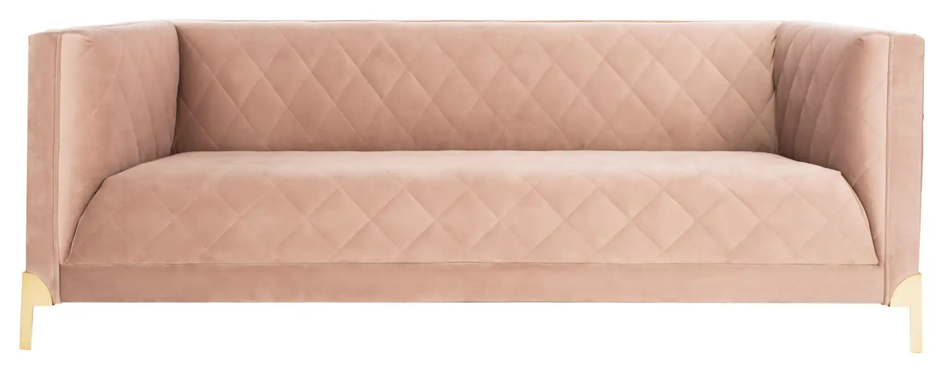 Luanna Diamond Trellis Sofa in Pale Mauve