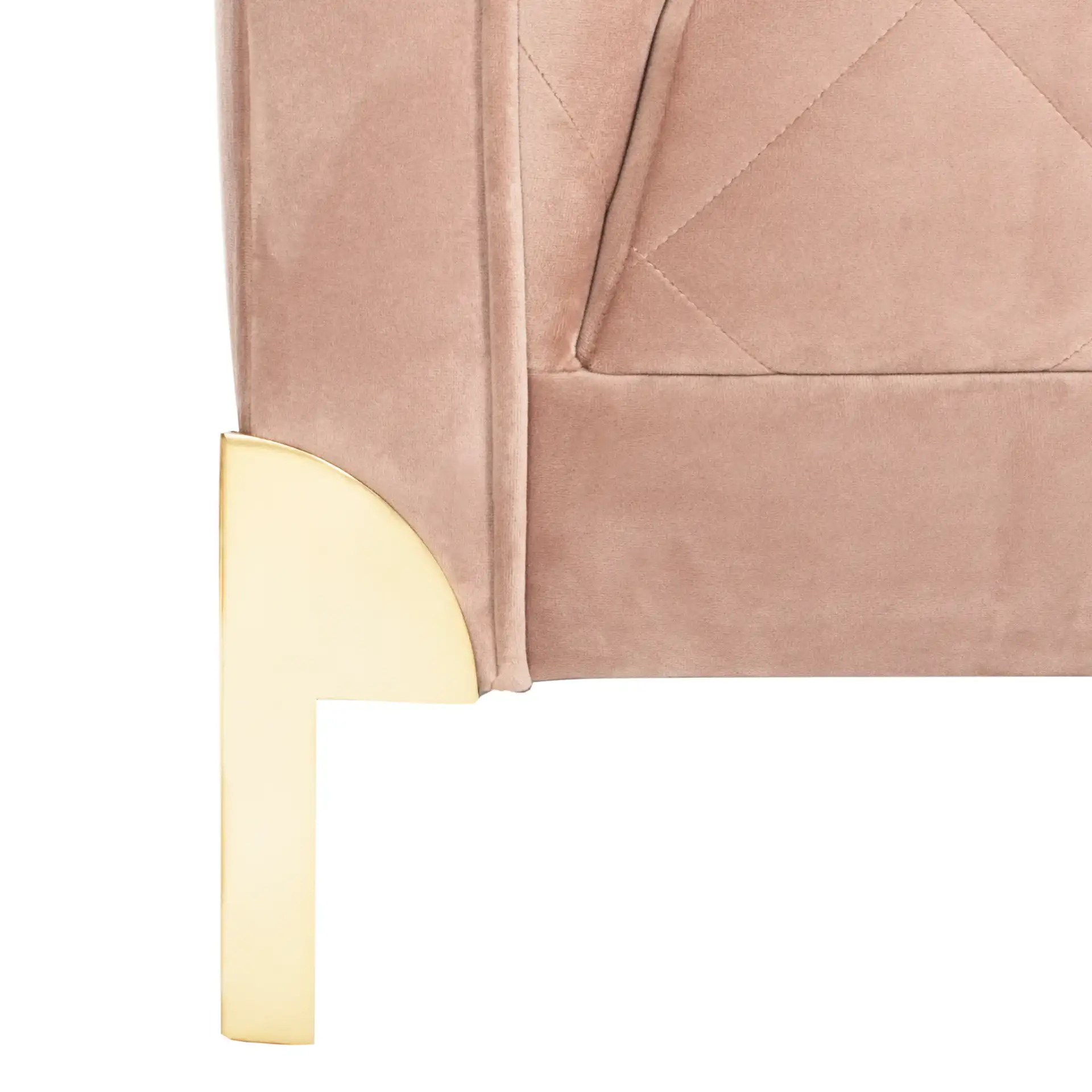 Luanna Diamond Trellis Sofa in Pale Mauve, detail view