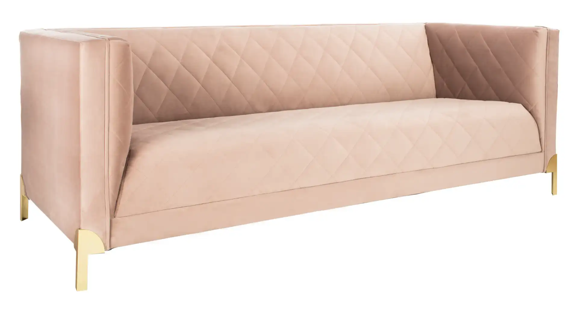 Luanna Diamond Trellis Sofa in Pale Mauve, detail view