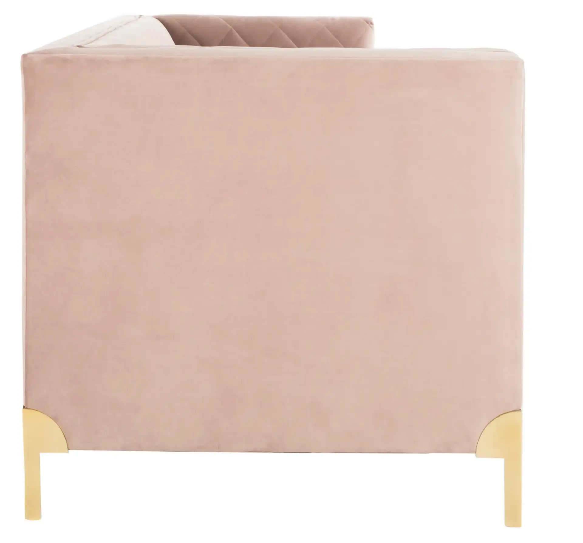 Luanna Diamond Trellis Sofa in Pale Mauve, detail view