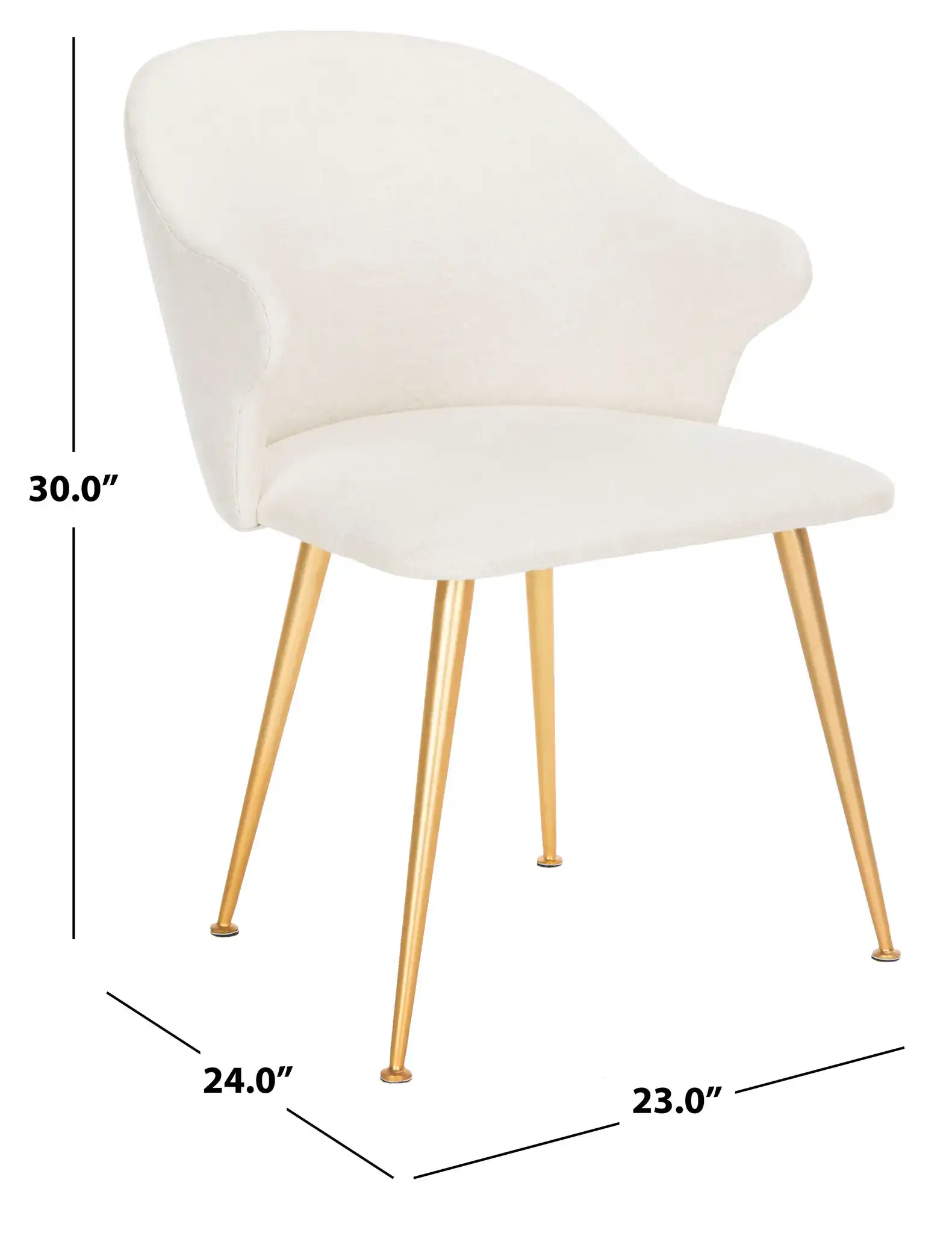 Edmond Arm Chair in Light Gray / Gold, detail view