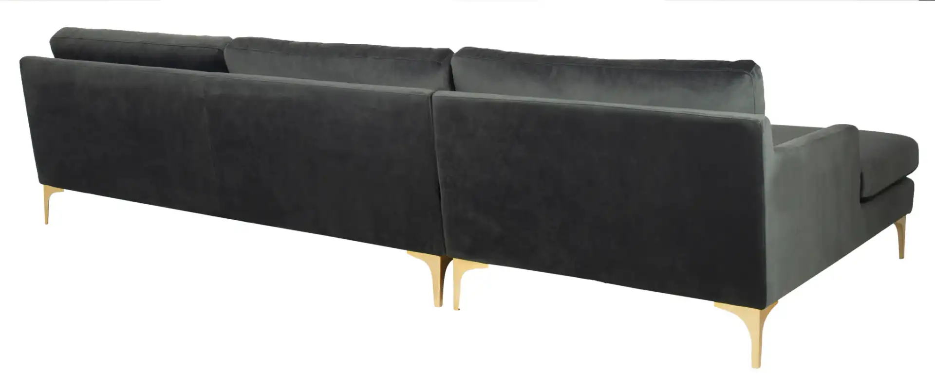 Brayson Chaise Sectional Sofa in Dark Grey, detail view
