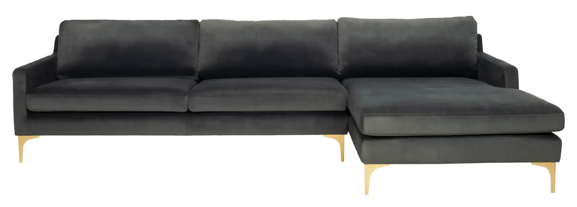 Brayson Chaise Sectional Sofa in Dark Grey