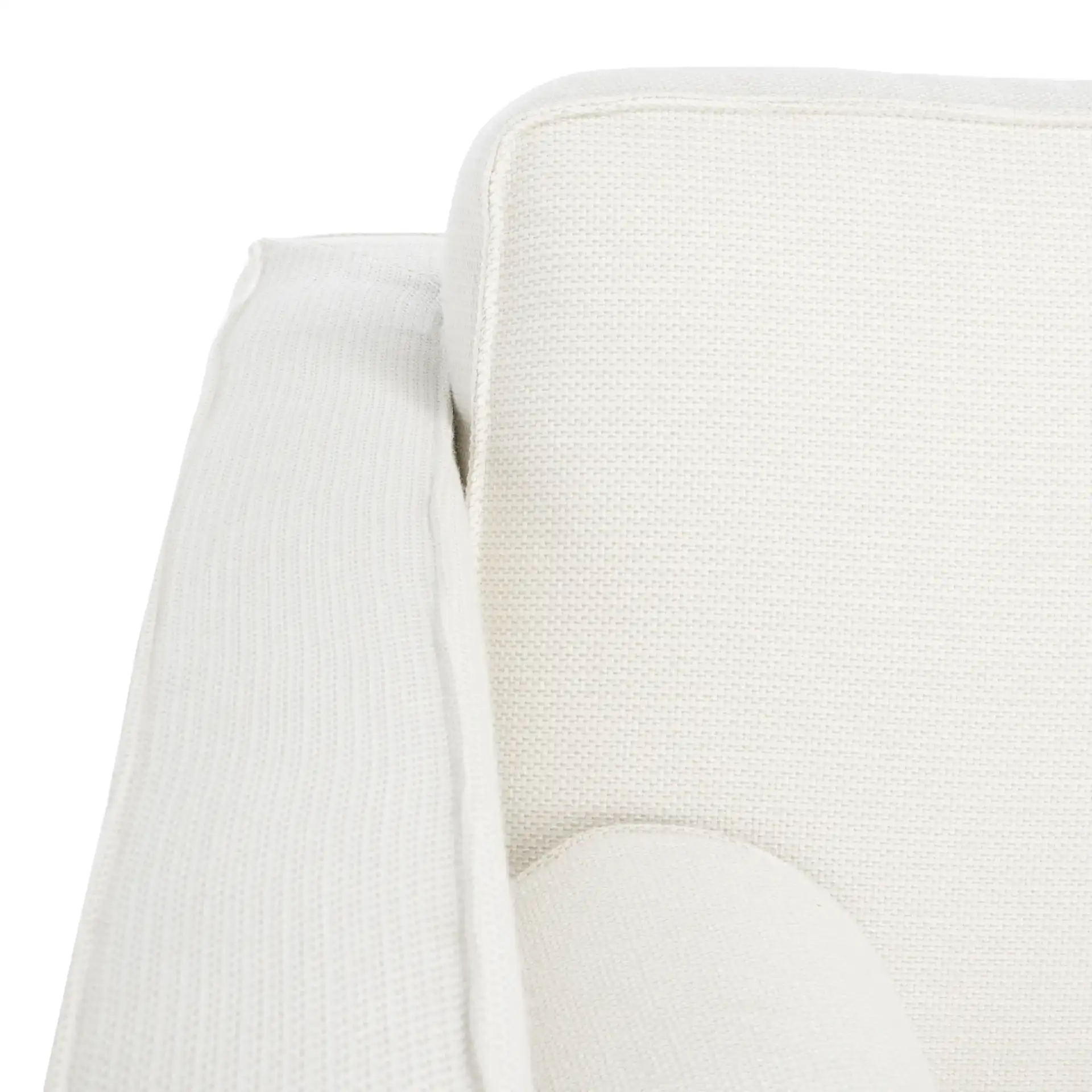 Hurley Mid-Century Sofa in White in a styled room