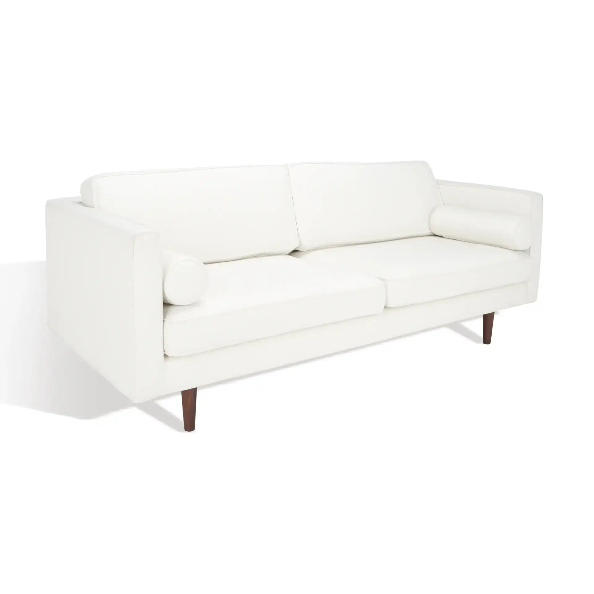 Hurley Mid-Century Sofa in White, detail view
