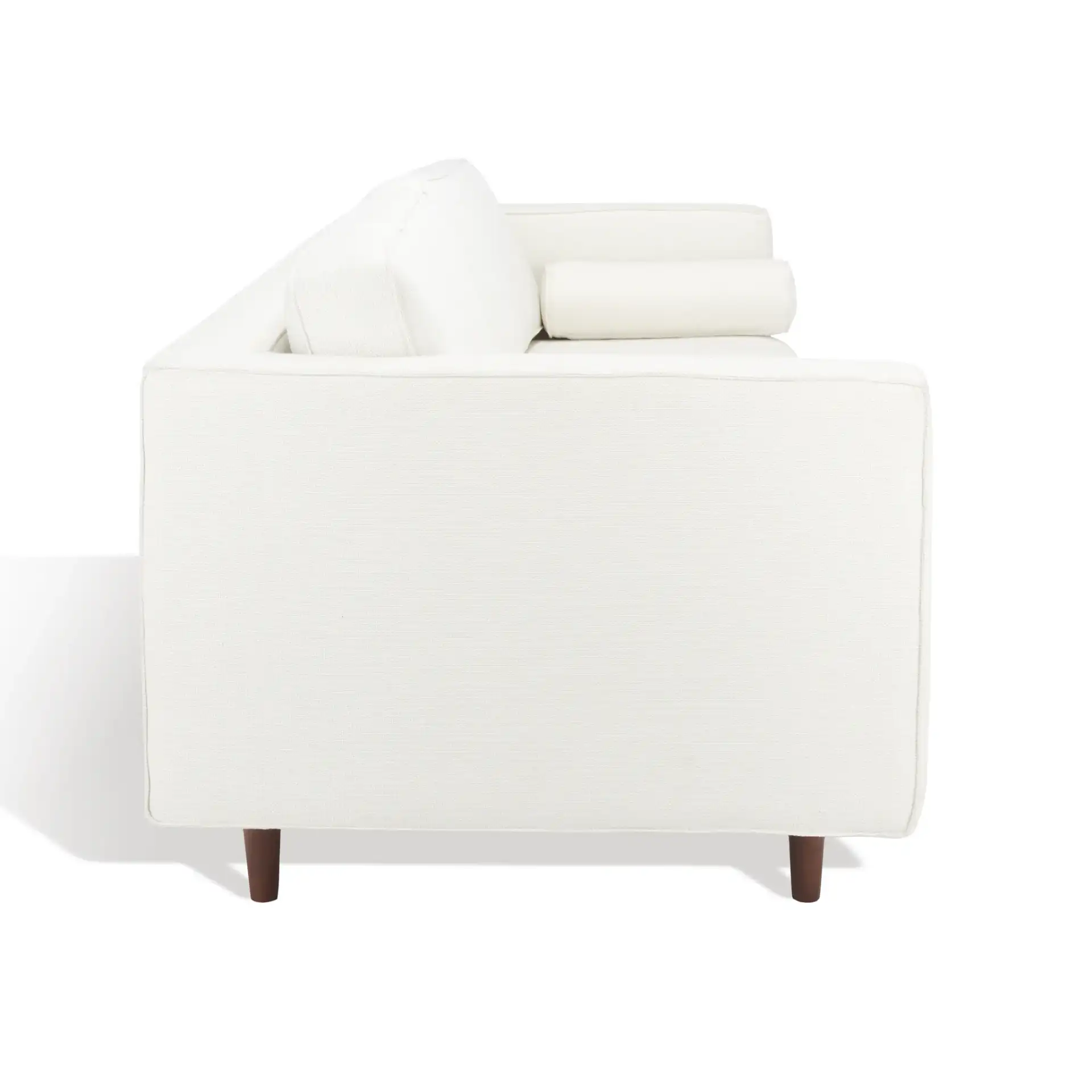 Hurley Mid-Century Sofa in White, detail view