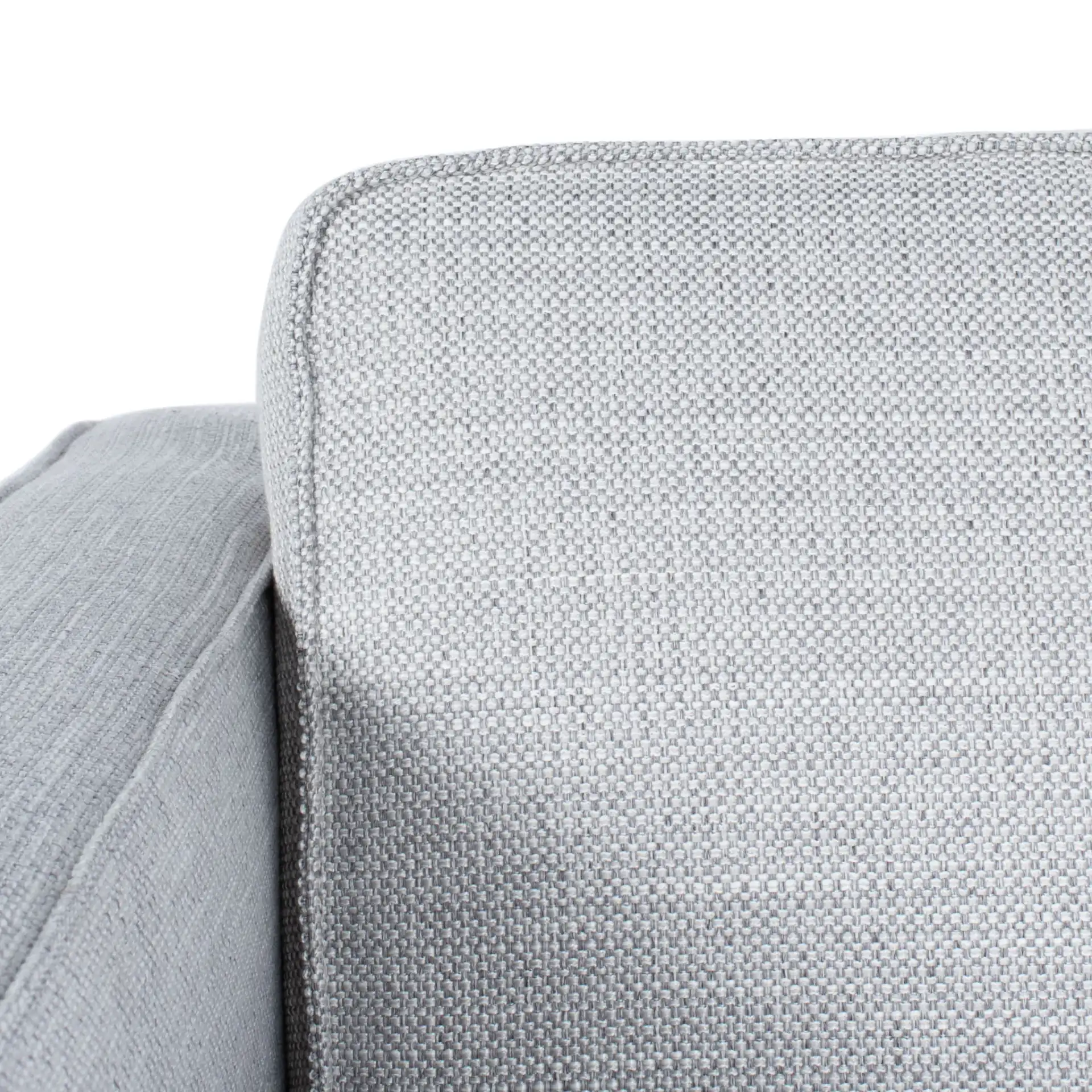 Dulce Mid-Century Chaise Sofa in Light Grey / Brown in a styled room