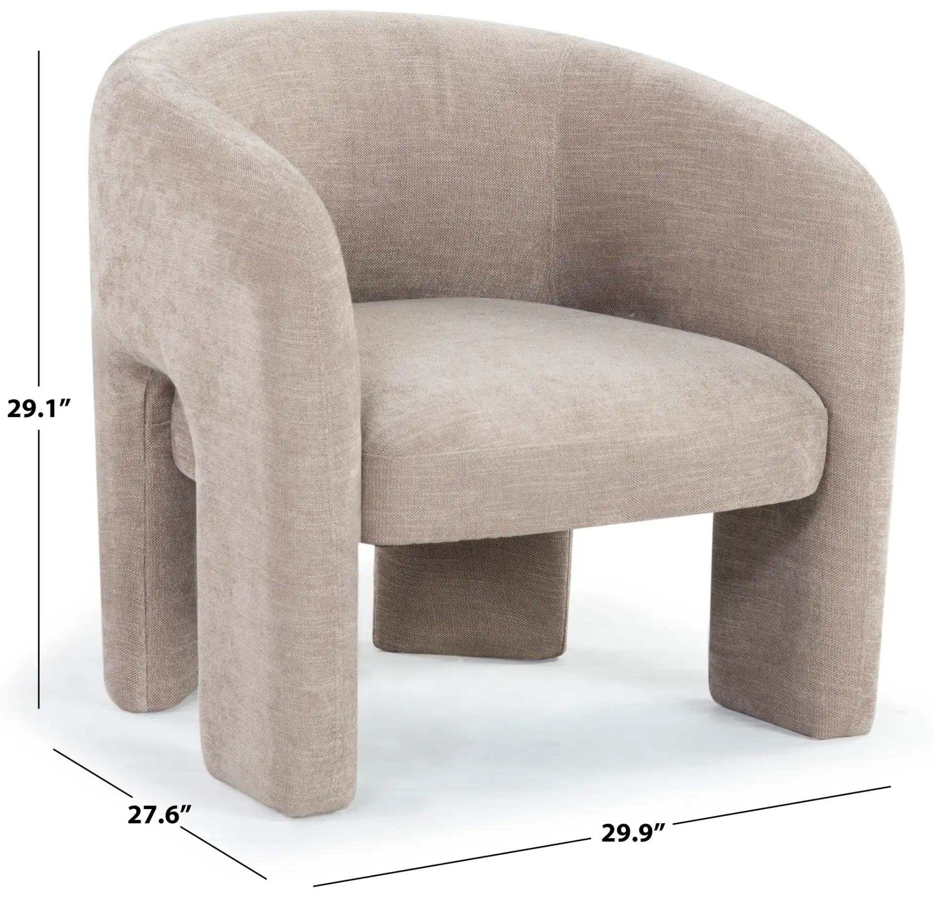 Tamlyn Accent Chair in Light Brown, detail view