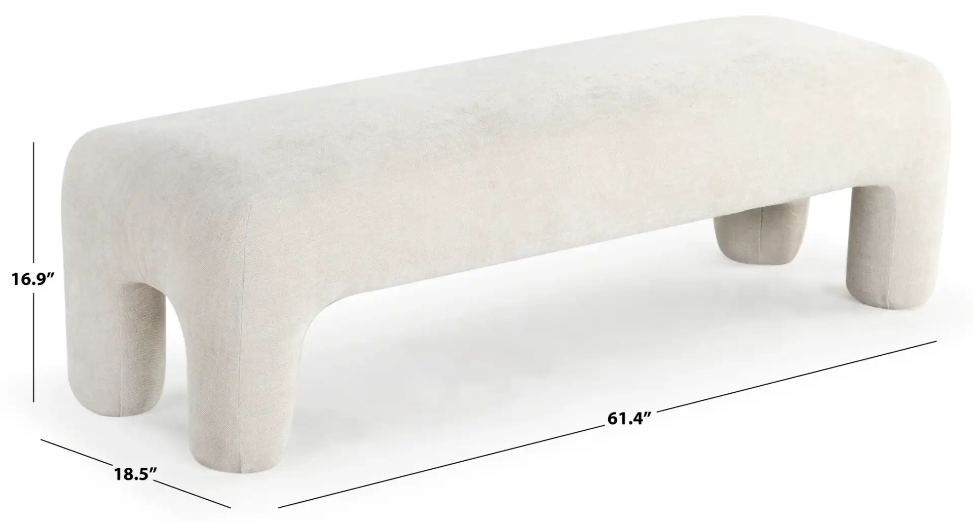 Tamlyn Bench in Beige, detail view
