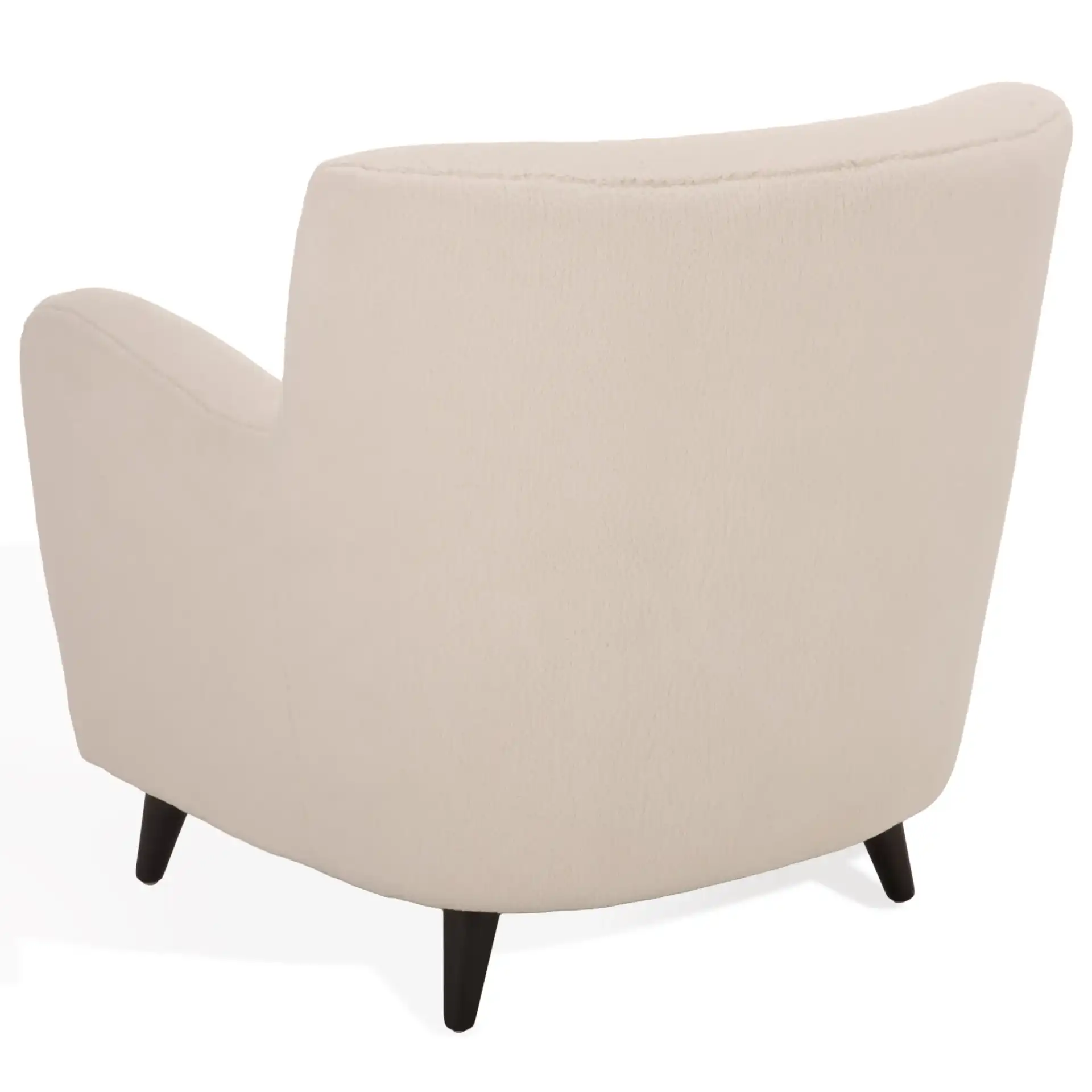 Rayanne Teddy Large Modern Wingback Chair in Ivory, detail view