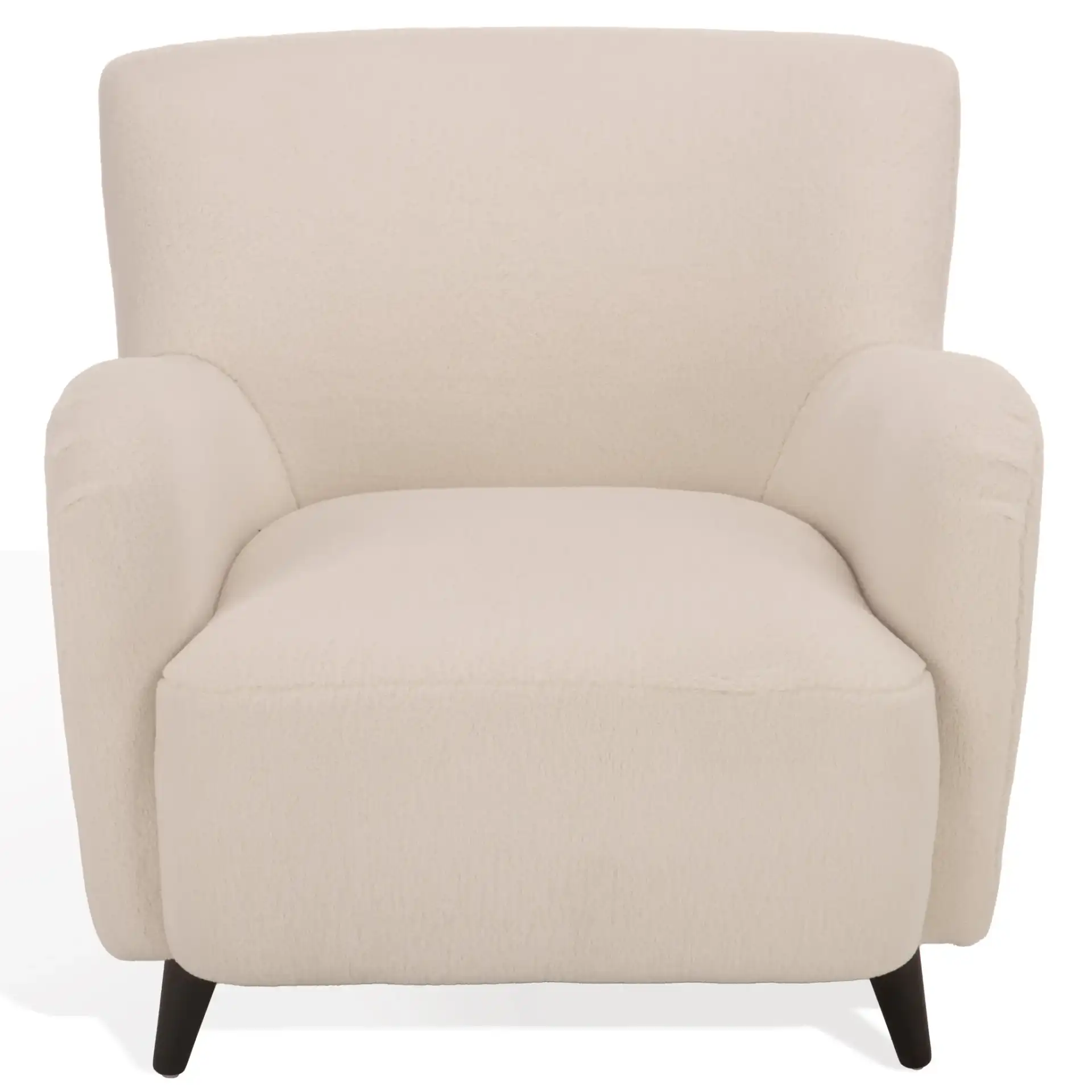 Rayanne Teddy Large Modern Wingback Chair in Ivory, detail view