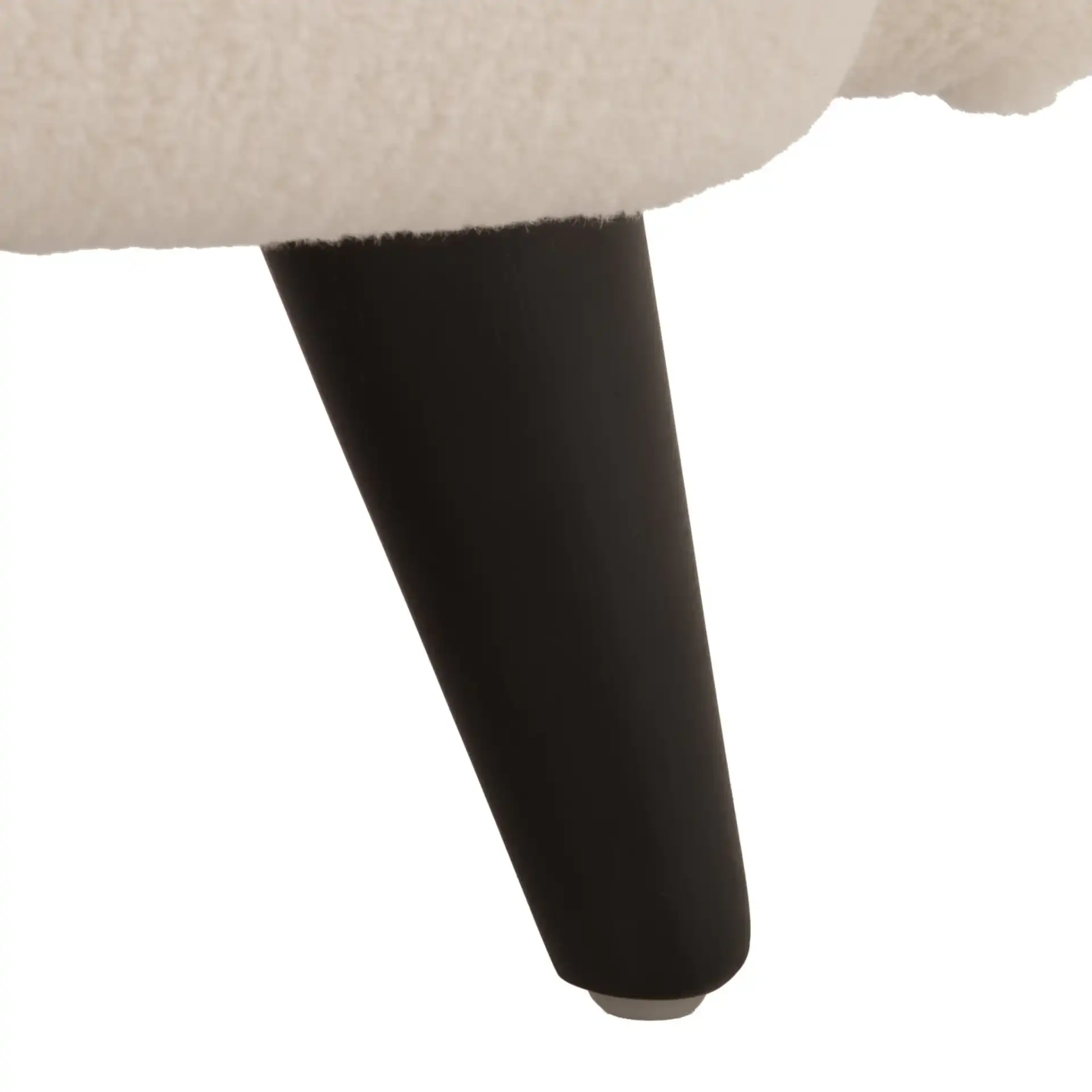 Rayanne Teddy Large Modern Wingback Chair in Ivory, detail view