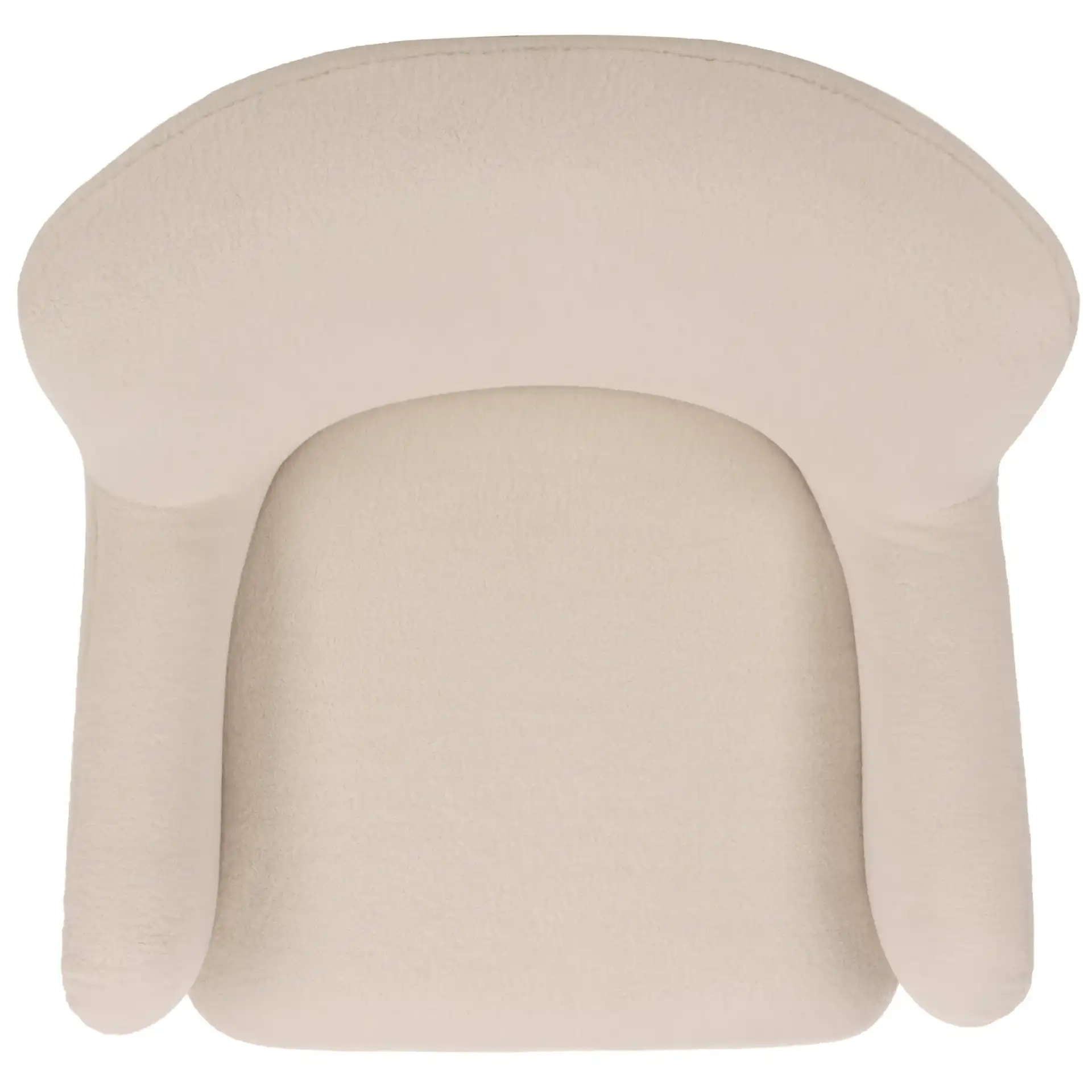 Rayanne Teddy Large Modern Wingback Chair in Ivory, detail view