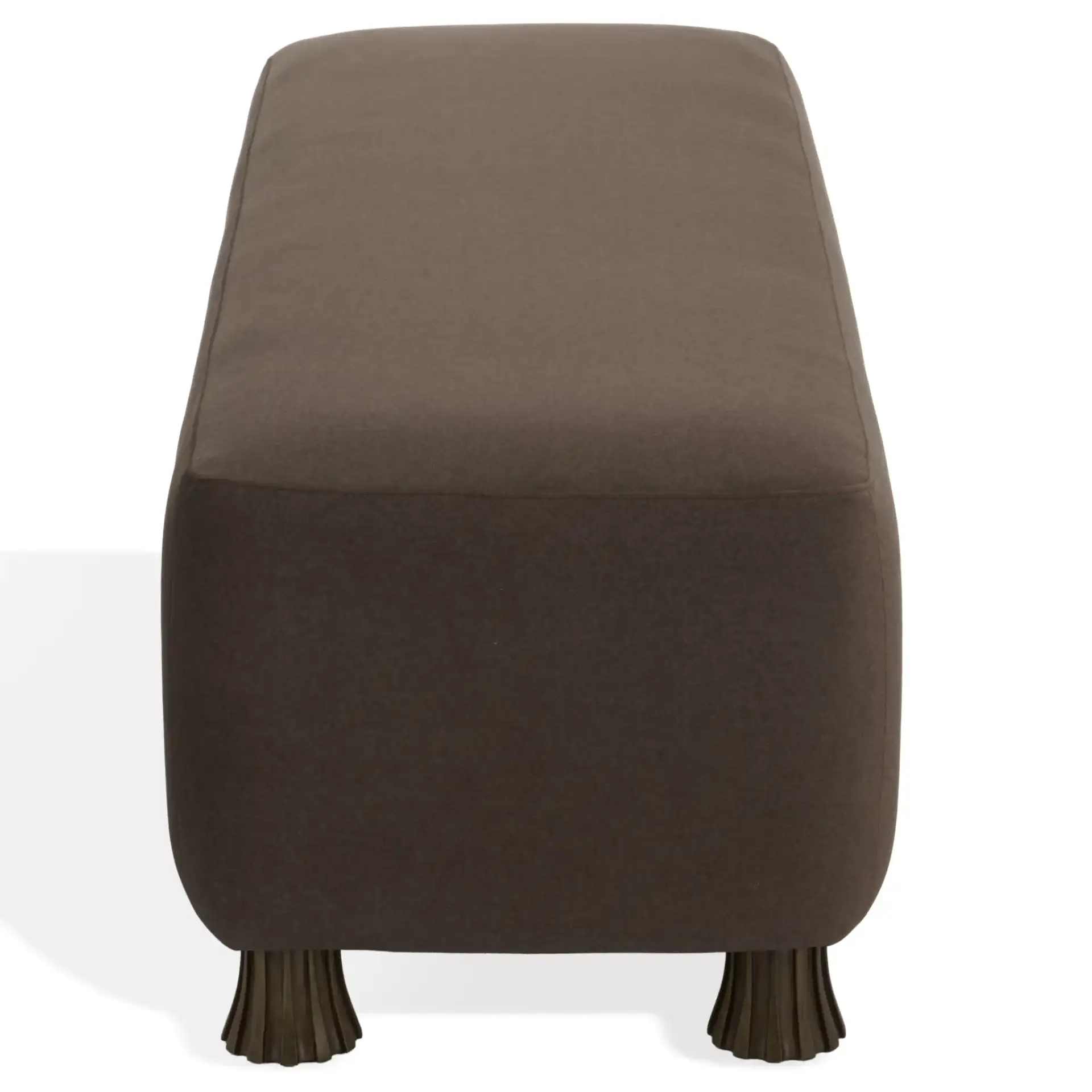 Tessamaria Velvet Bench in Brown, detail view