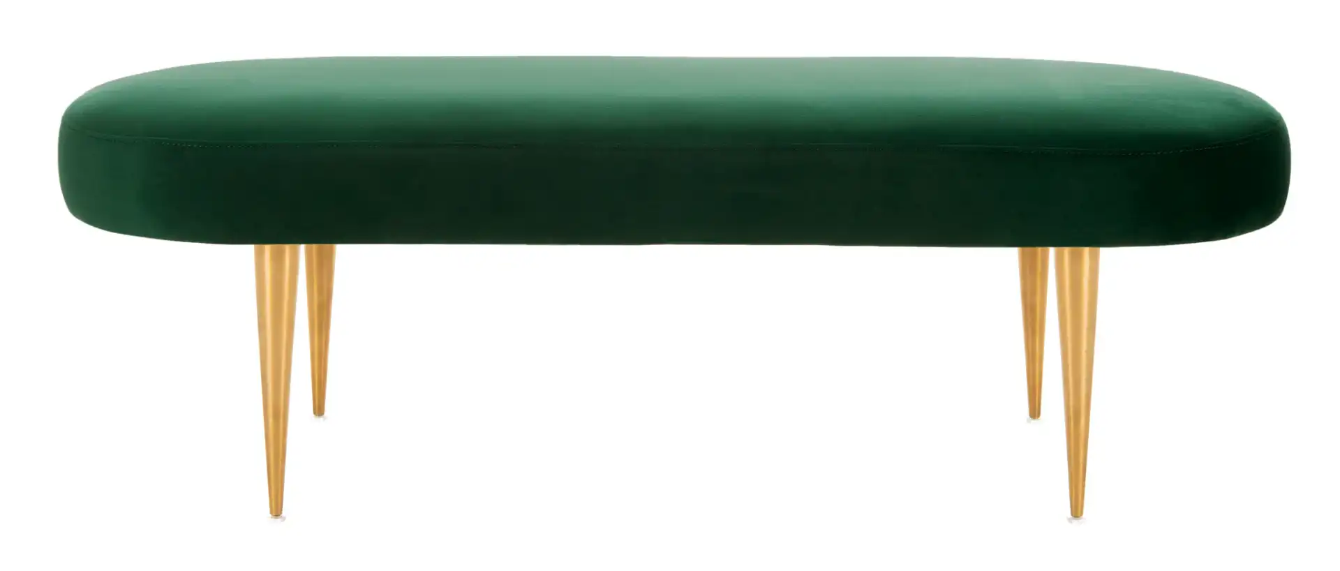 Corinne Oval Bench in Ivory / Gold