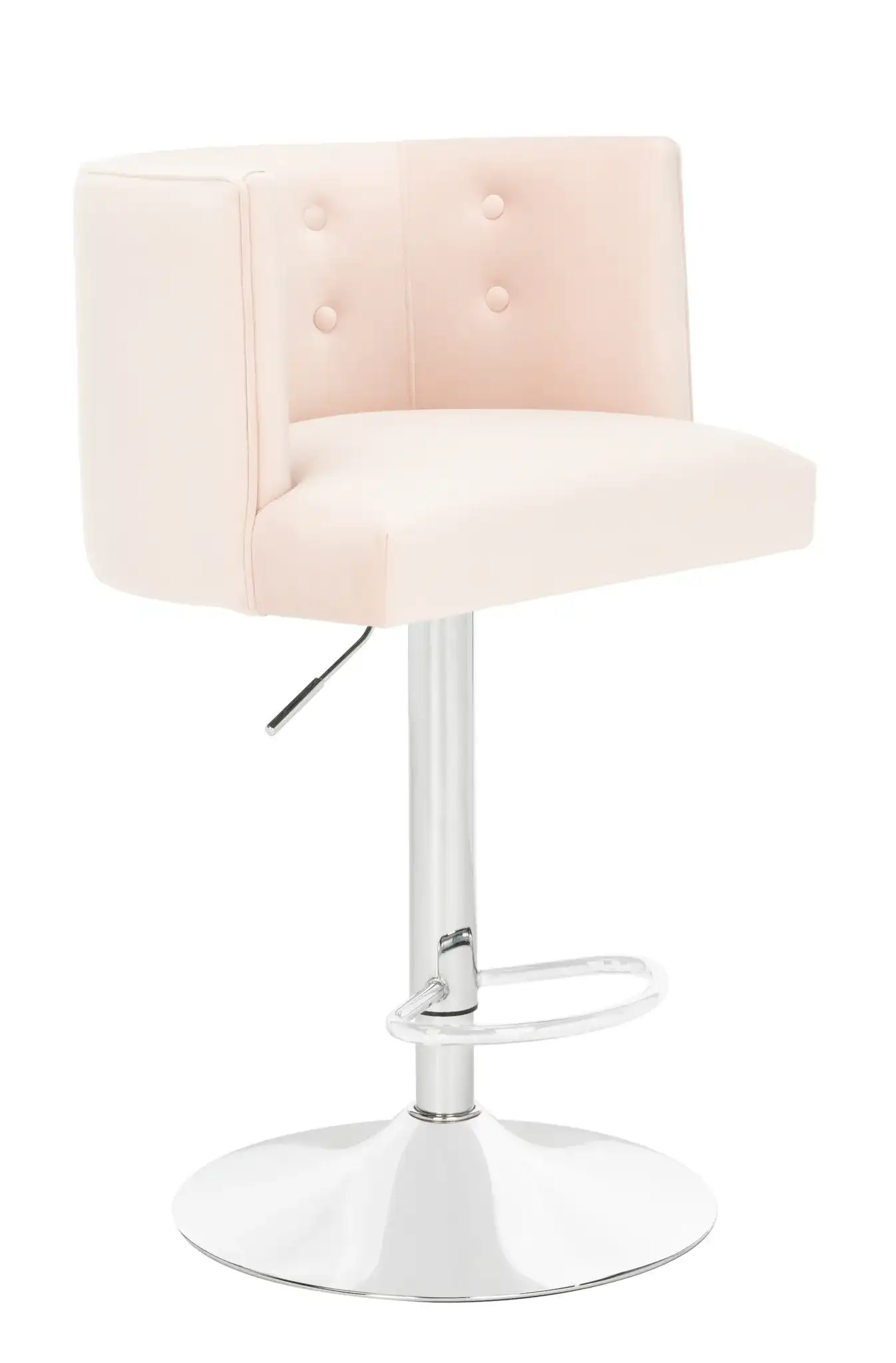 Zayna Adjustable Barstool in Light Gray, detail view