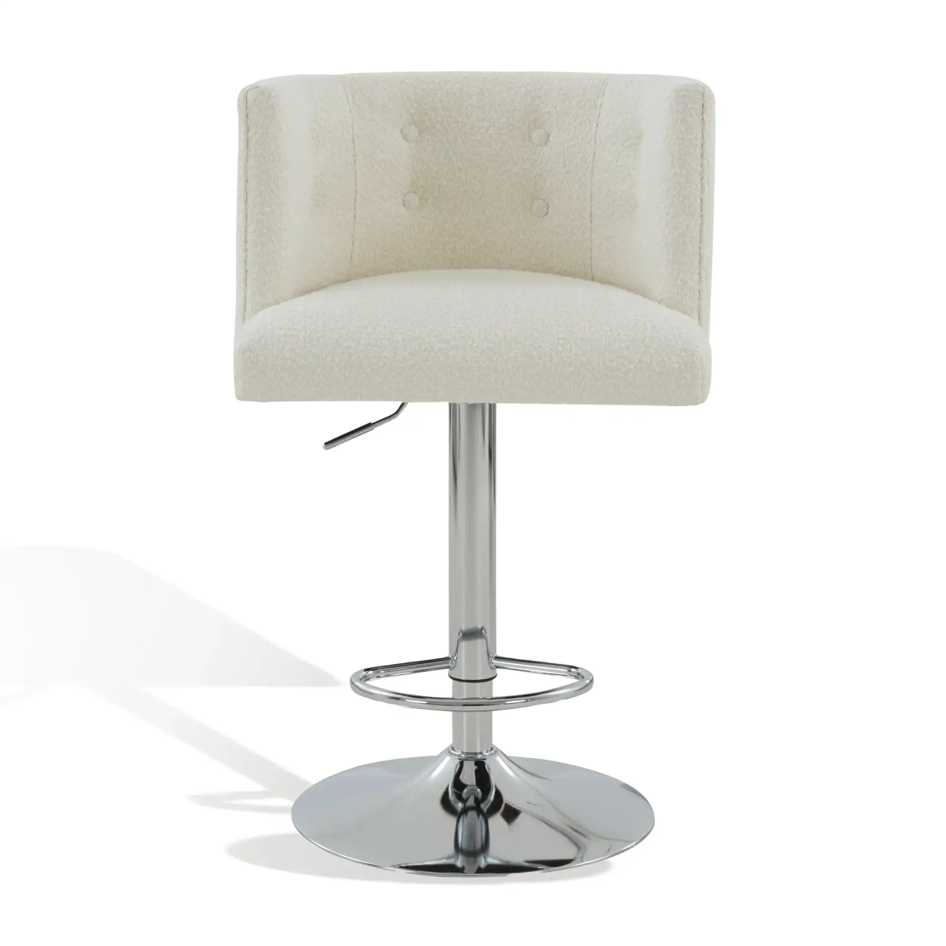 Zayna Adjustable Barstool in Light Gray, detail view
