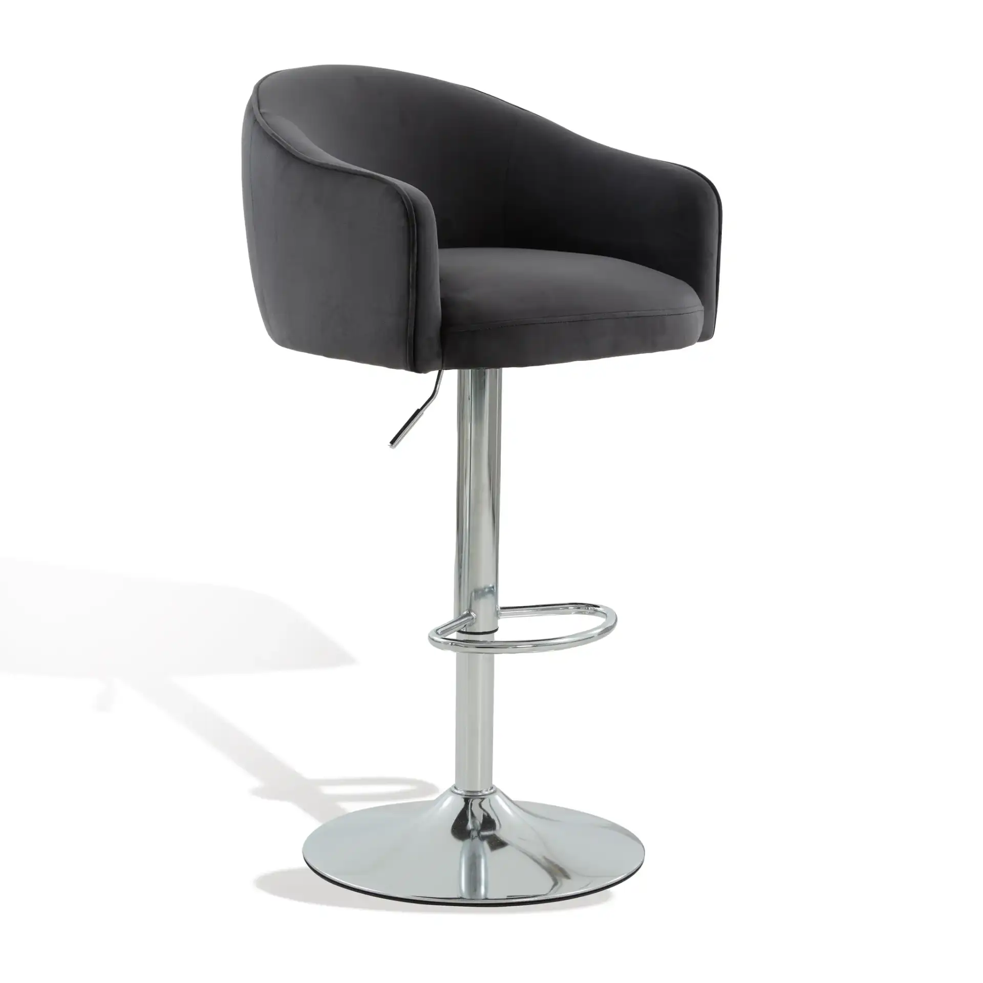 Ellsworth Adjustable Barstool in Light Gray, detail view