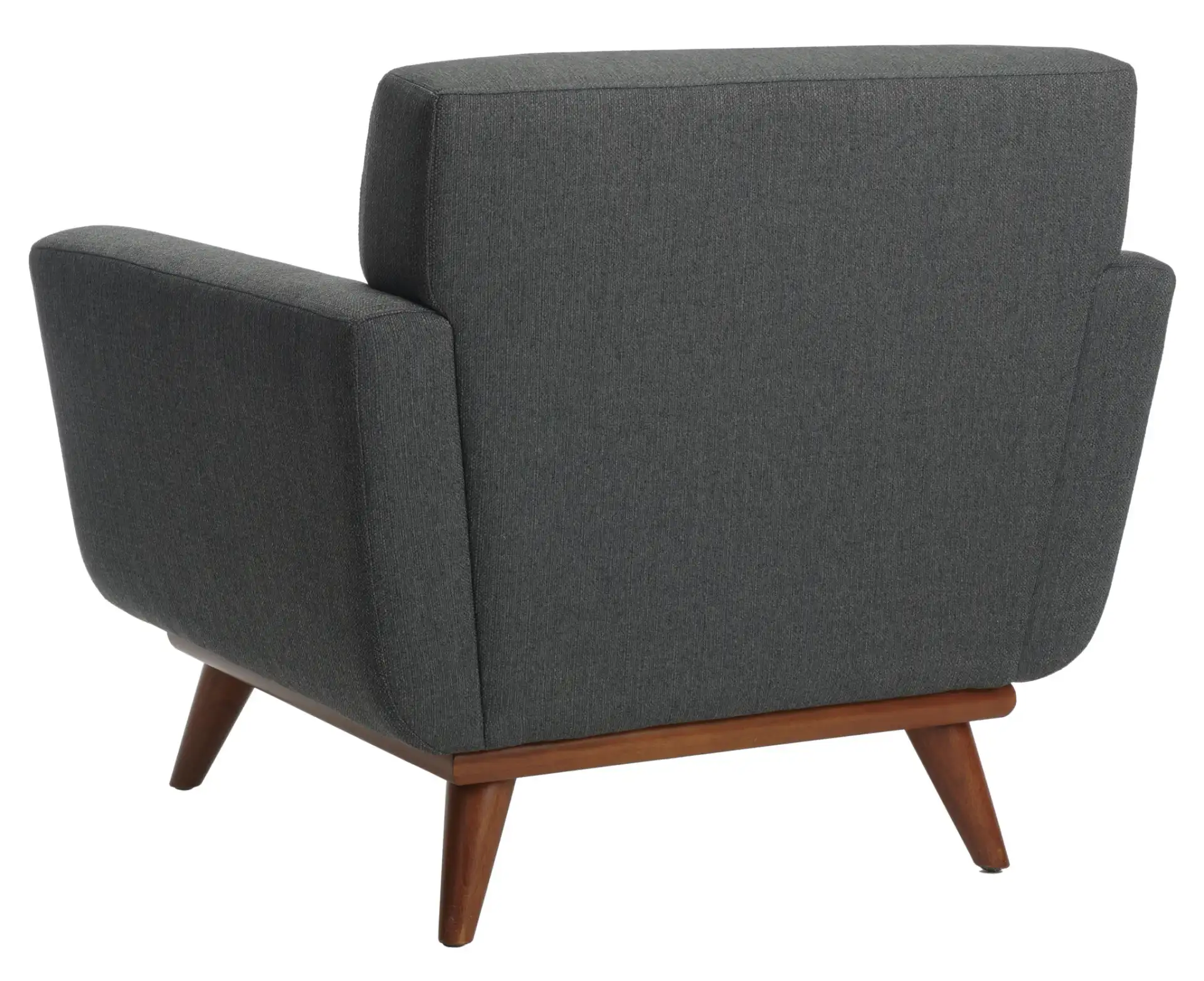 Opal Linen Tufted Arm Chair in Slate Gray, detail view