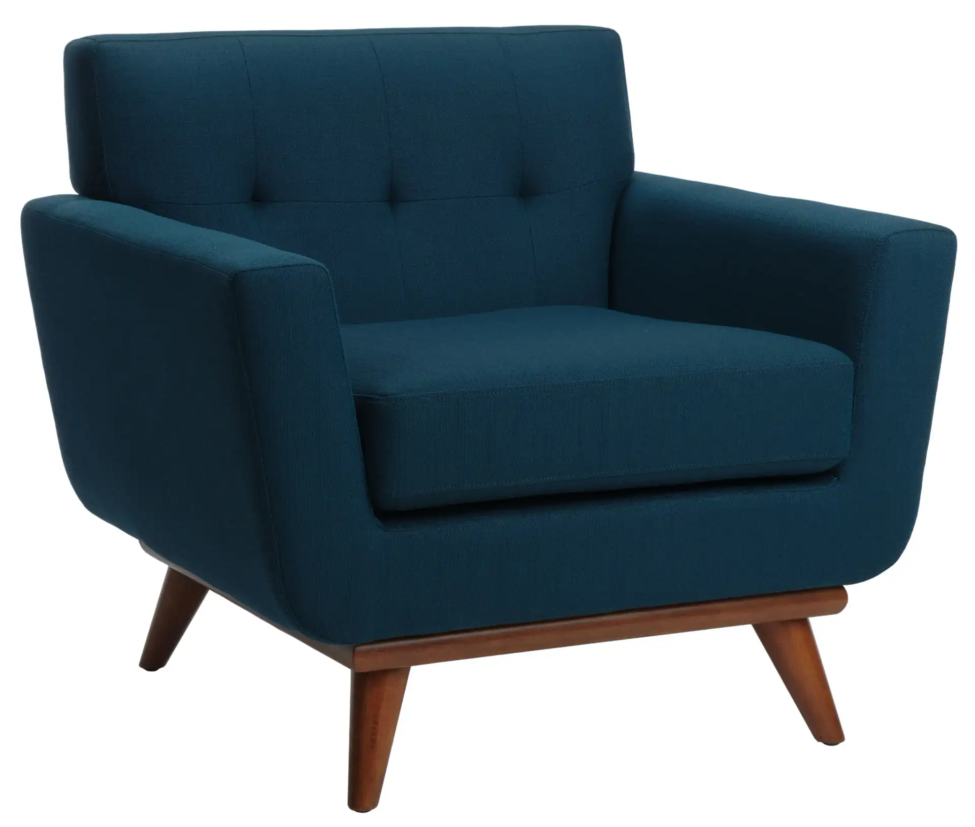 Opal Linen Tufted Arm Chair in Slate Gray, detail view