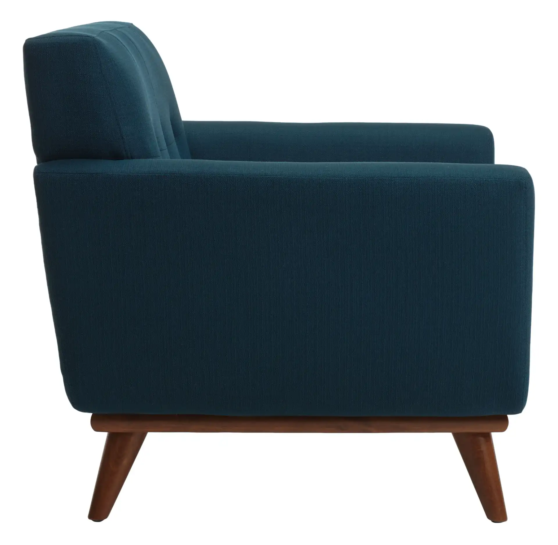 Opal Linen Tufted Arm Chair in Slate Gray, detail view