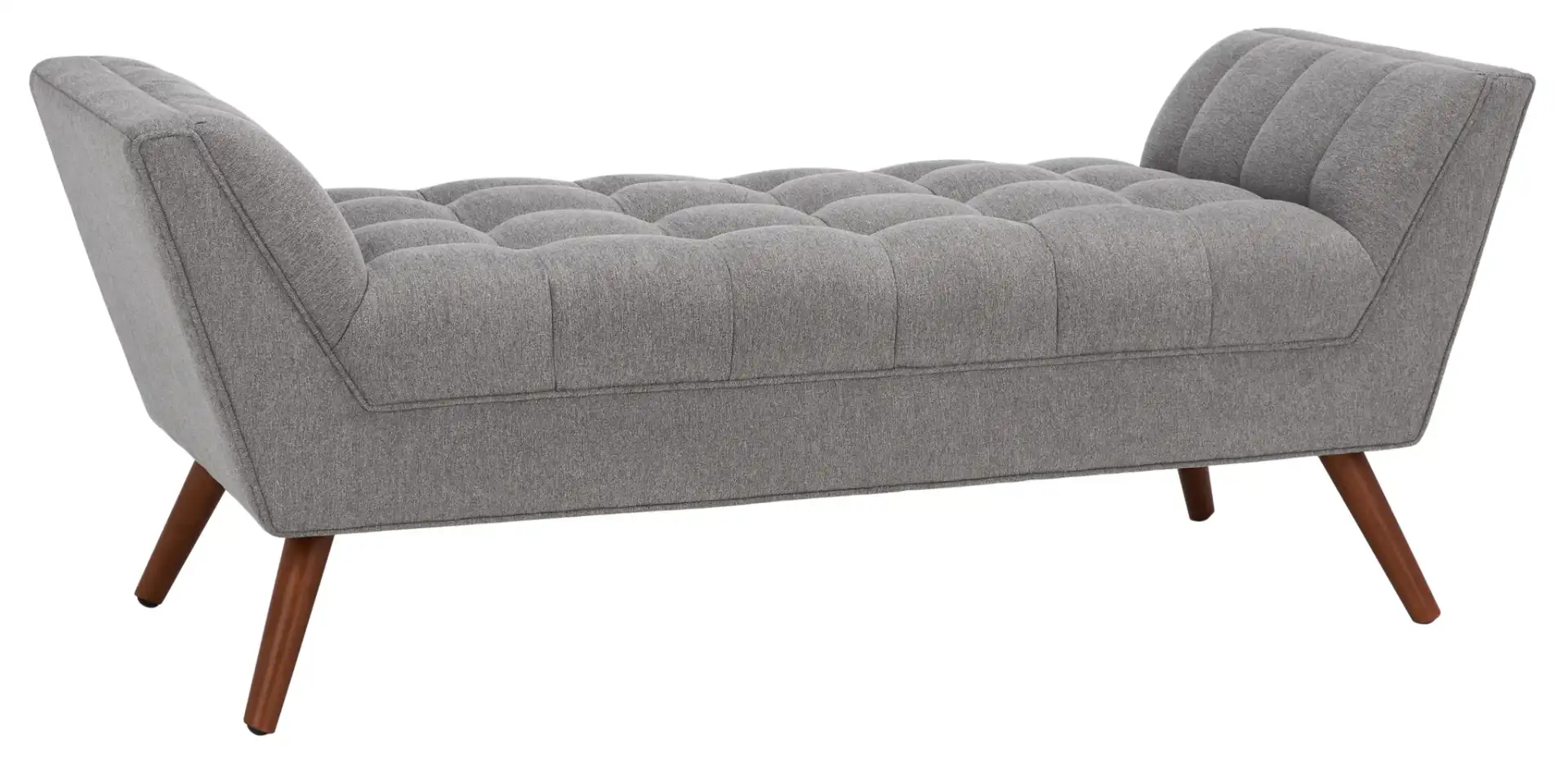 Damian Tufted Bench in Light Gray